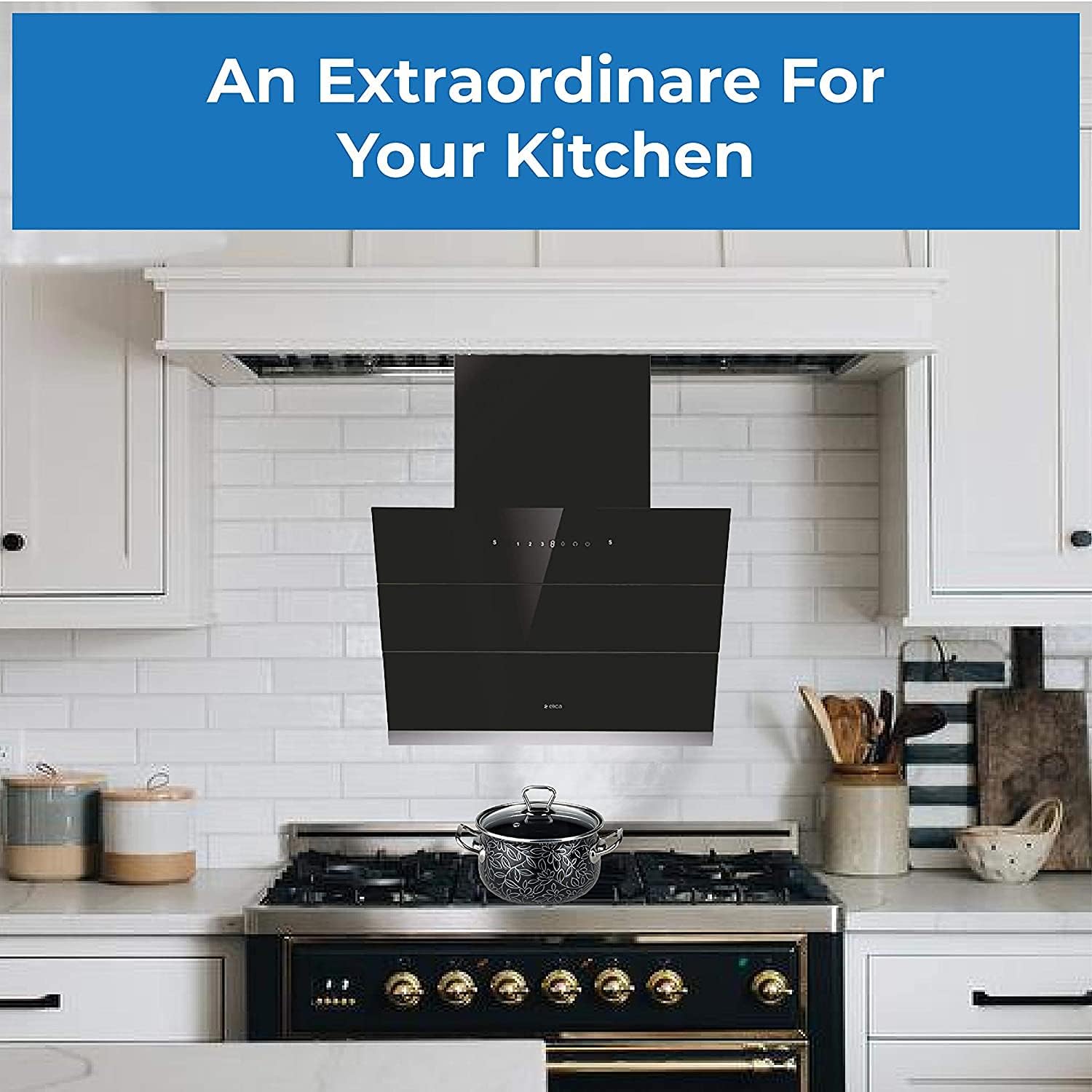 Elica 75 cm 1350 m3/hr Filterless Autoclean Angular Kitchen Chimney with 15 Years Warranty (EFL-S7512 HAC LTW VMS, Touch + Motion Sensor Control, Black)