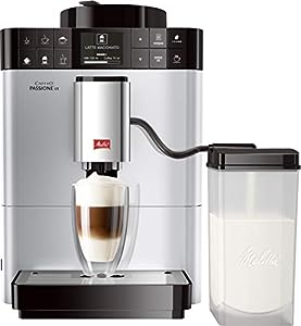 Melitta Passione OT Bean to Cup Fully Automatic Coffee Machine with Grinder and Milk Tank, Silver F53/1-101