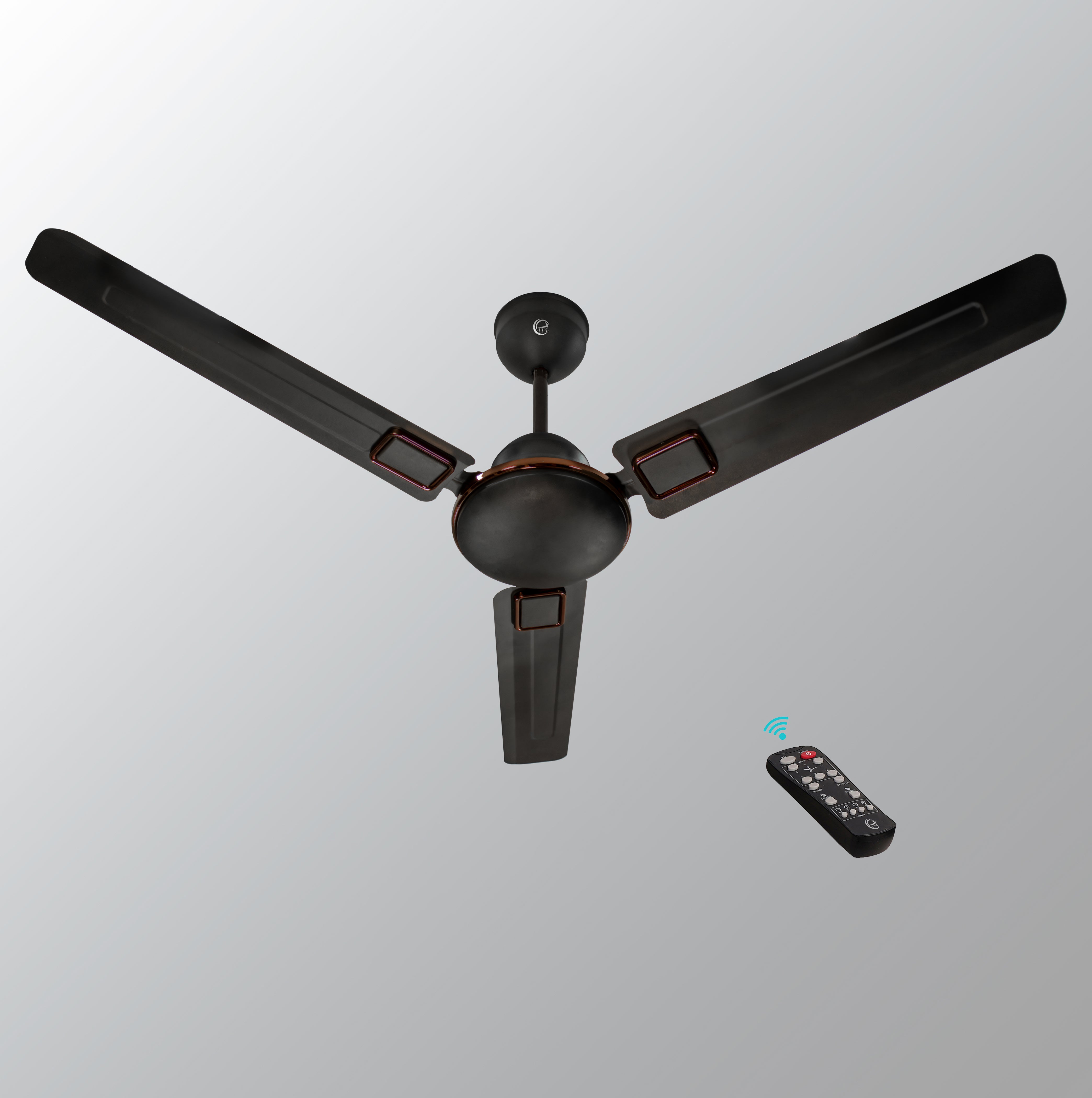 eFF4 Sino1200 mm 3 Blade 5 Star power Saving Ceiling fan with BLDC Motor | Remote control | Decorative Fan with Lights | High Air Flow (Brown - Aster, Pack of 1)