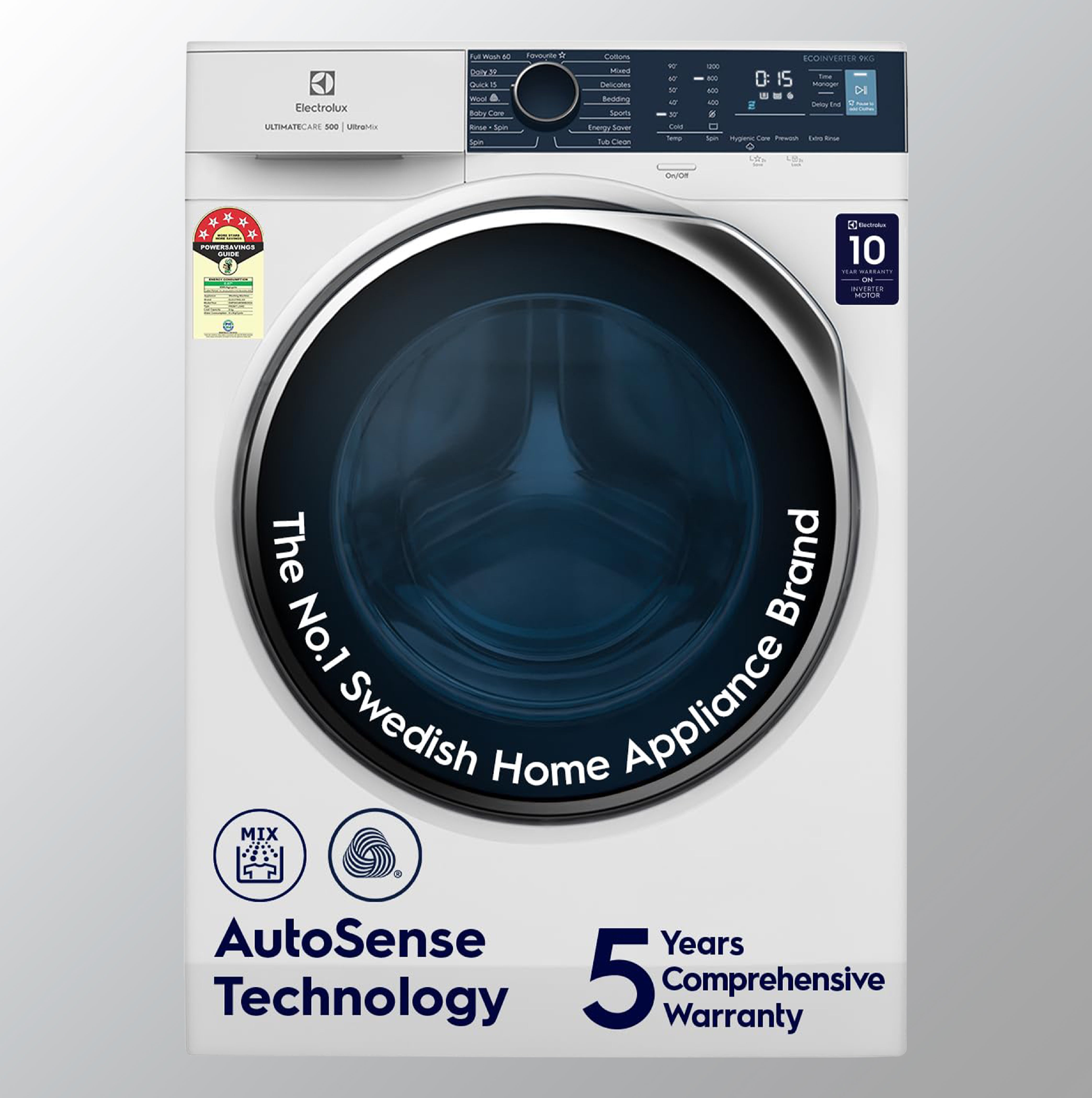 Electrolux EWF9024R5WB 9Kg Ultimate Care 500 Front  Load Washer