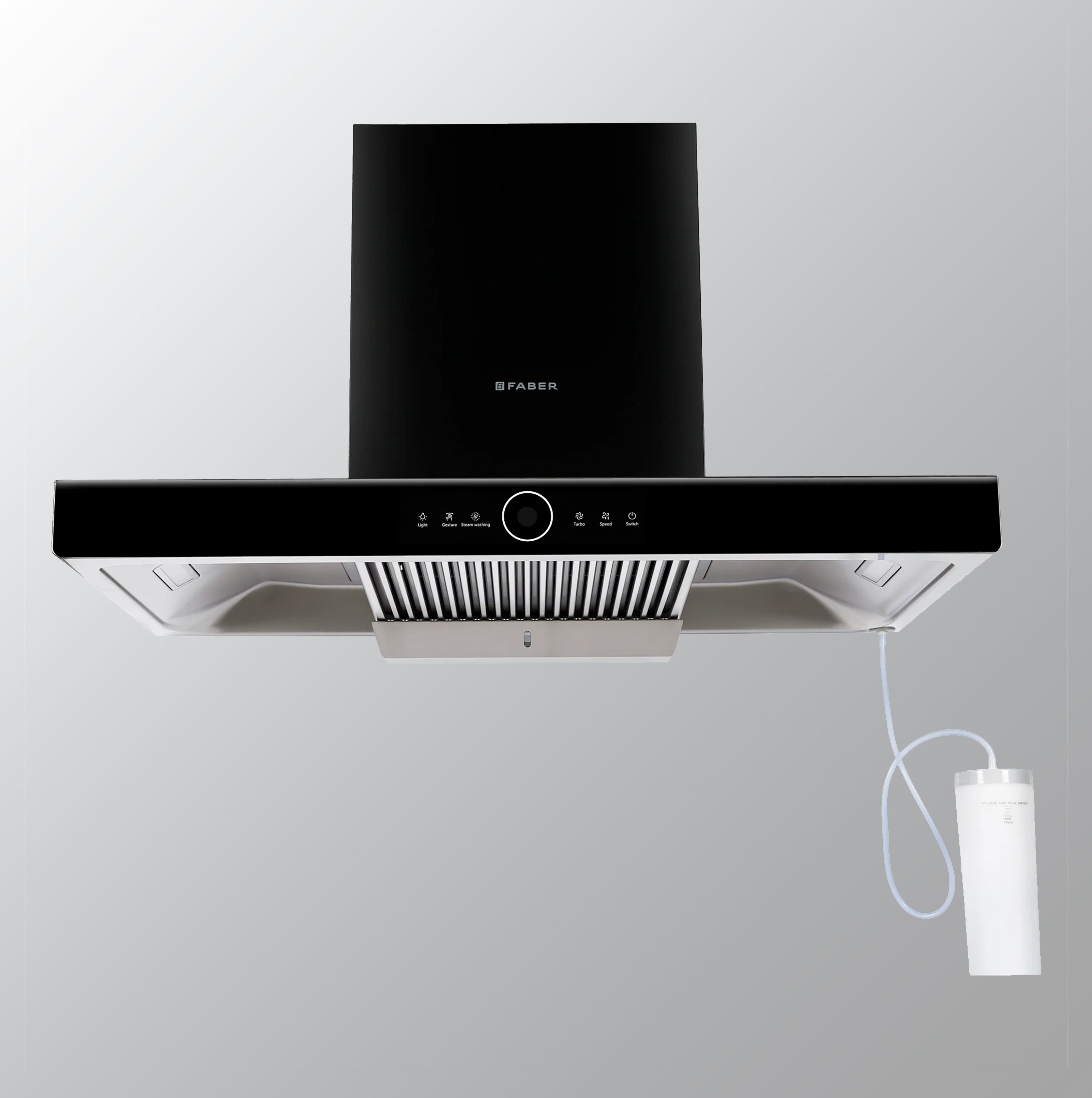 Faber chimney THUNDERBOLT FL SW SC 90 Cm Black Motion Sensor Control