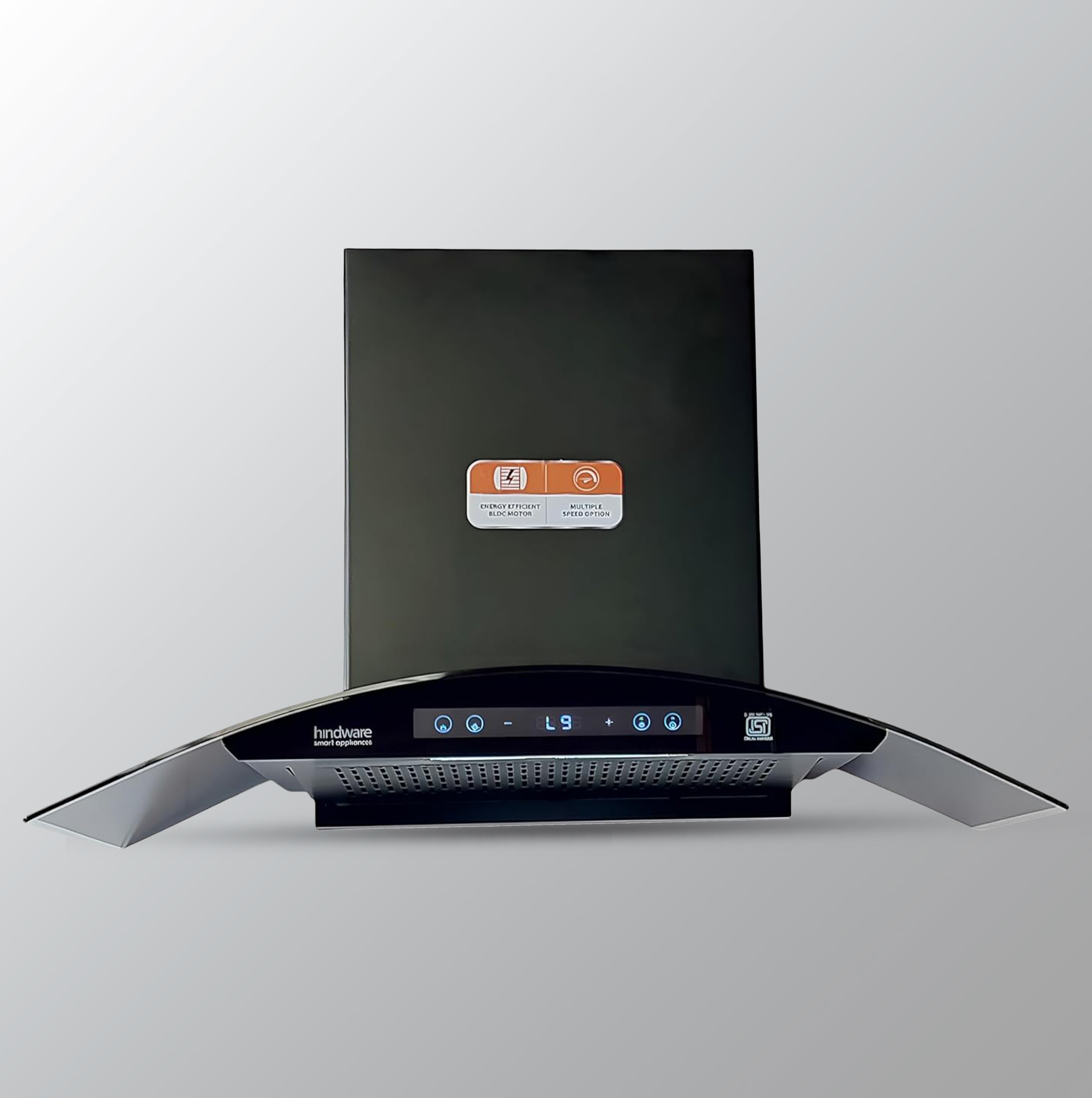 Hindware Divina 90 C BLK Auto-Clean Chimney w/Motion Sensor & Touch Control | Lifetime Warranty