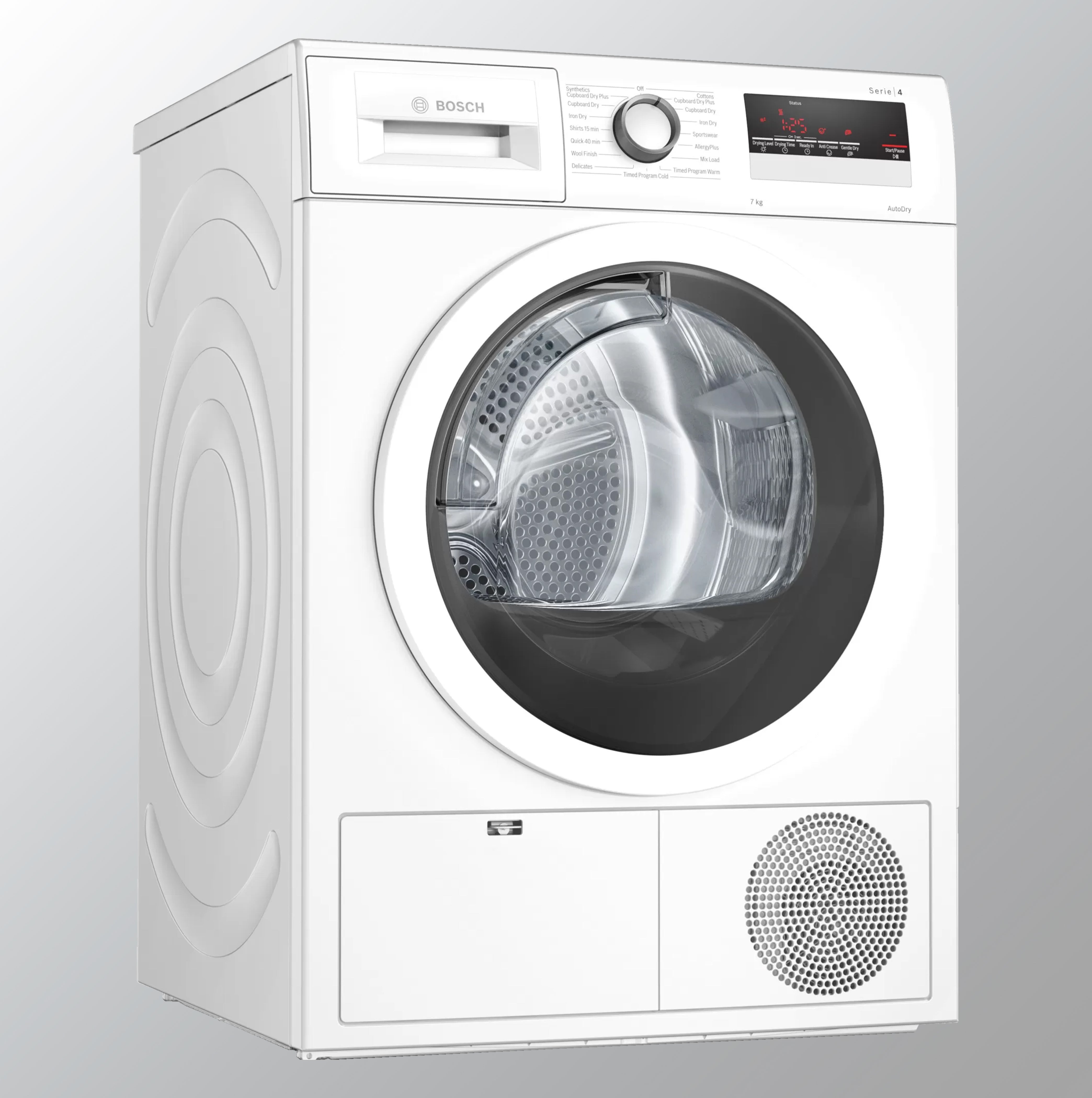 Bosch 7 kg Fully Automatic Condenser Tumble Dryer WTN86203IN, White, Inbuilt Heater)