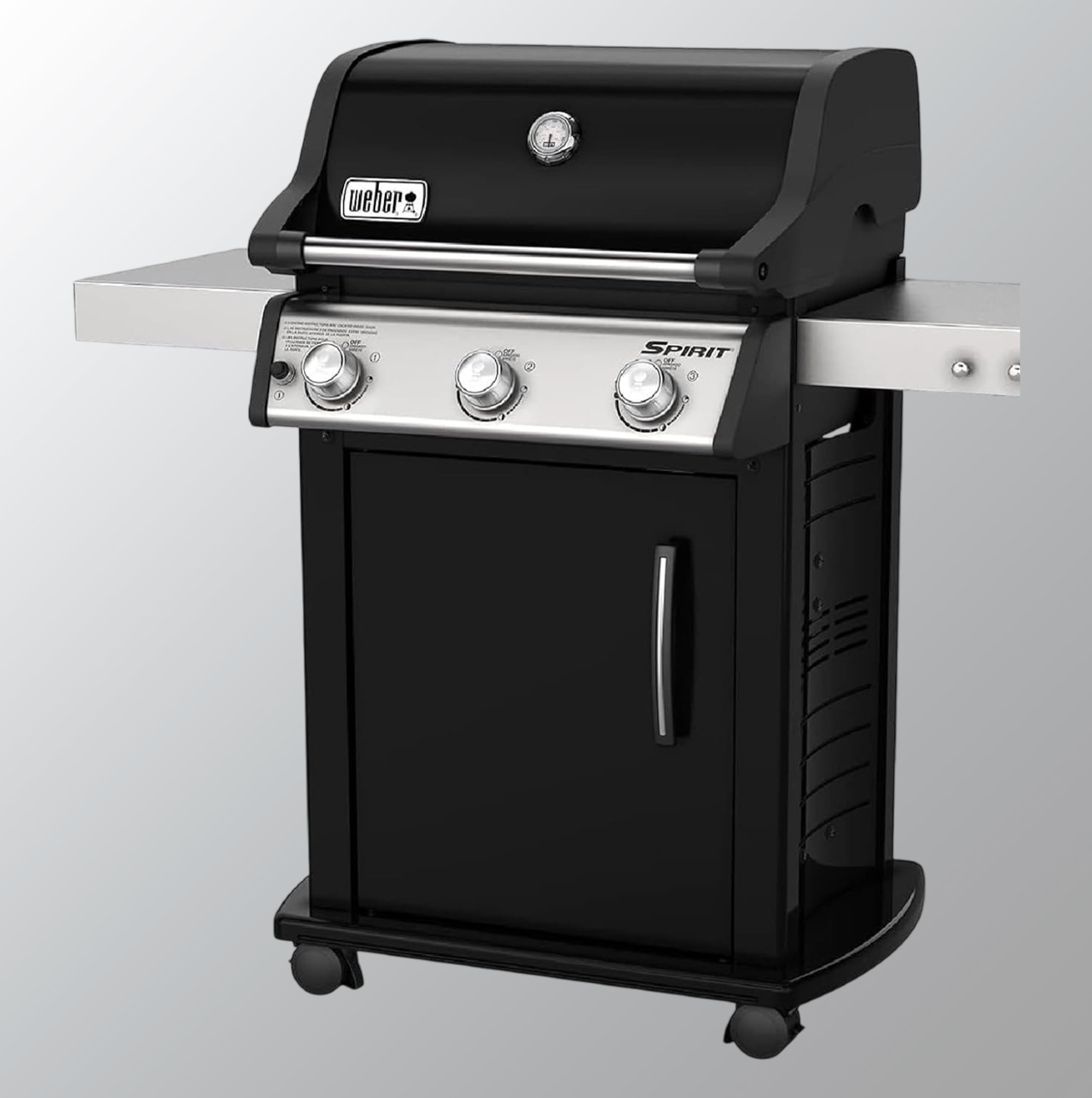 Weber Spirit Series Spirit E-315 Gas Grill Black - Cooking Area 2745 CM2, Self Adhesive, Gas Powered, Free Standing