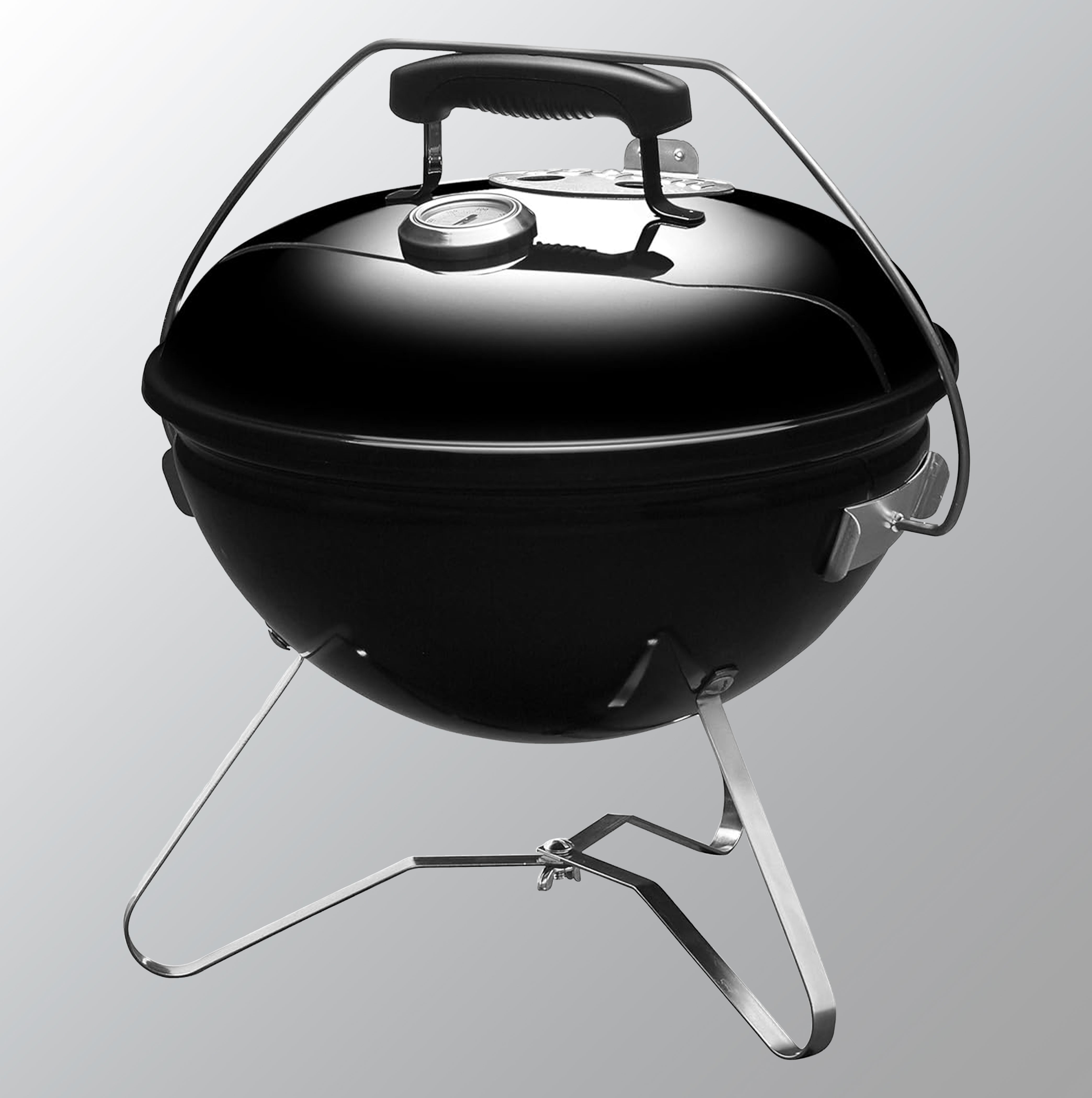 Weber Barbecue Stove Diameter 37cm Smokey Joe Premium Camping Fire Stand for 4-6 People 1121308 / with Thermometer 1121308 Black 37cm