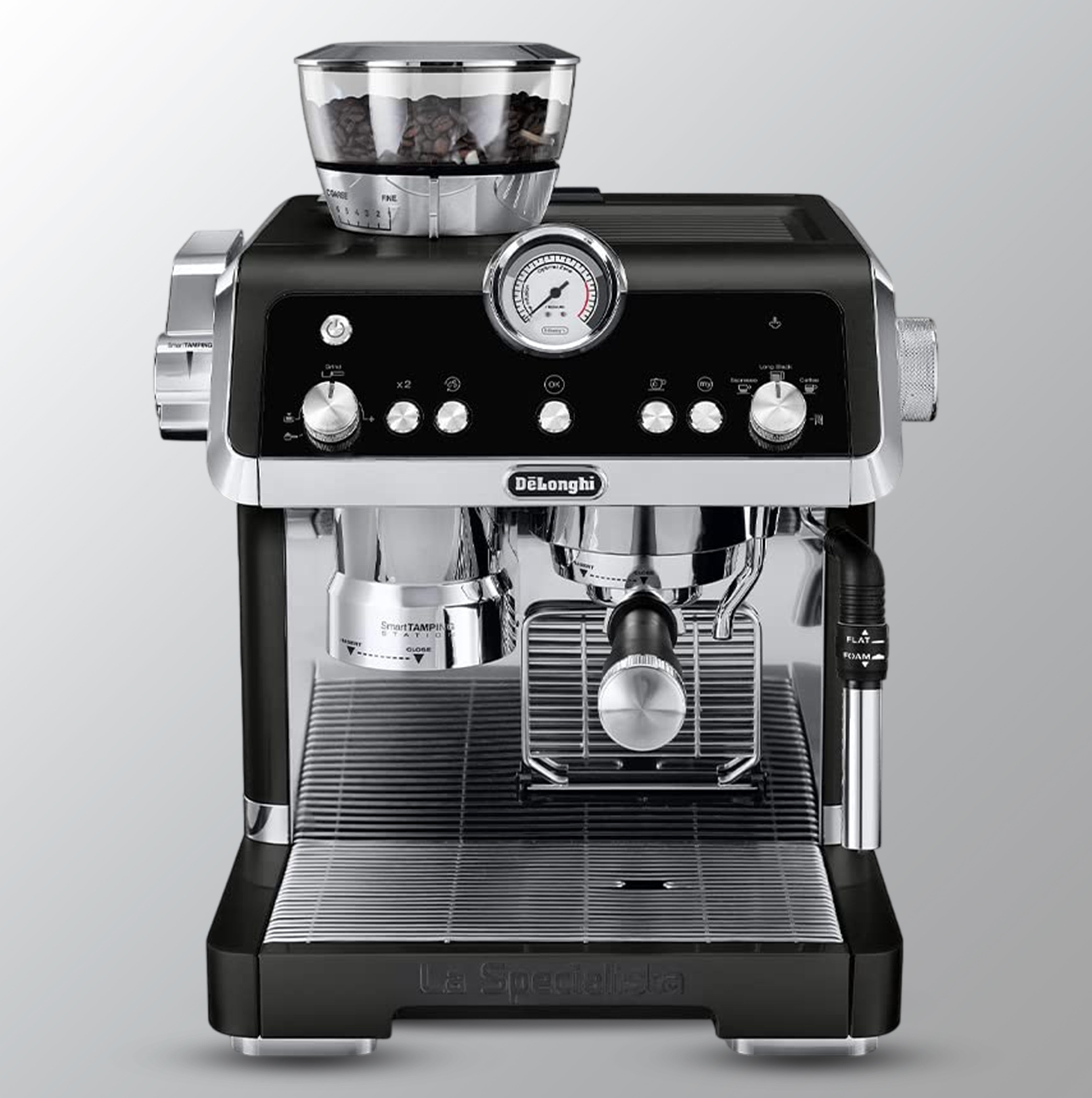DELONGHI Pump Coffee Machine, 1450W, Integrated Coffee Grinder, DLEC9335.BK(Black)