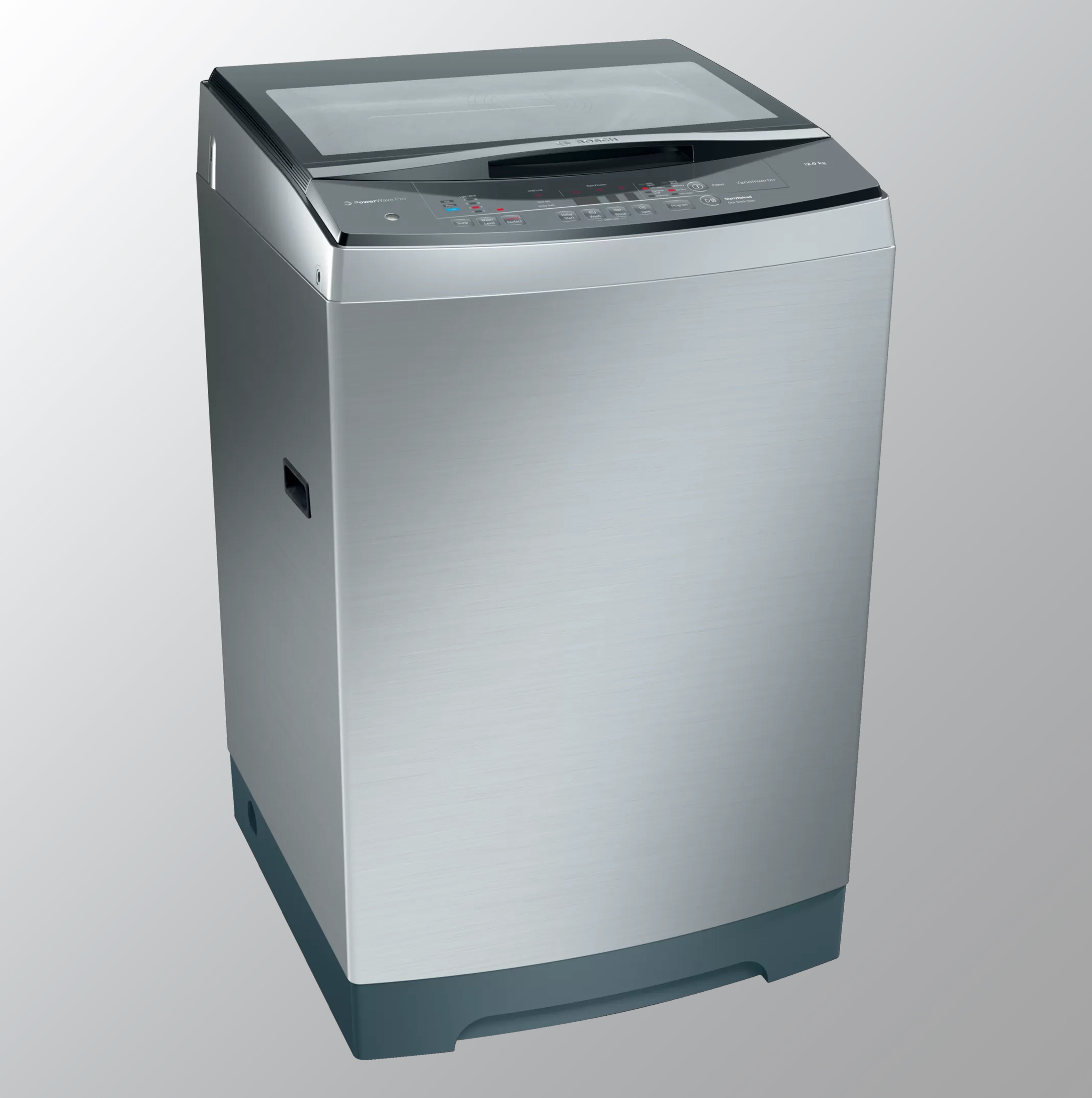 Bosch 12 கிலோ முழு தானியங்கி மேல் ஏற்றுதல் வாஷிங் மெஷின் (WOA126X1IN, சில்வர் ஐனாக்ஸ்)