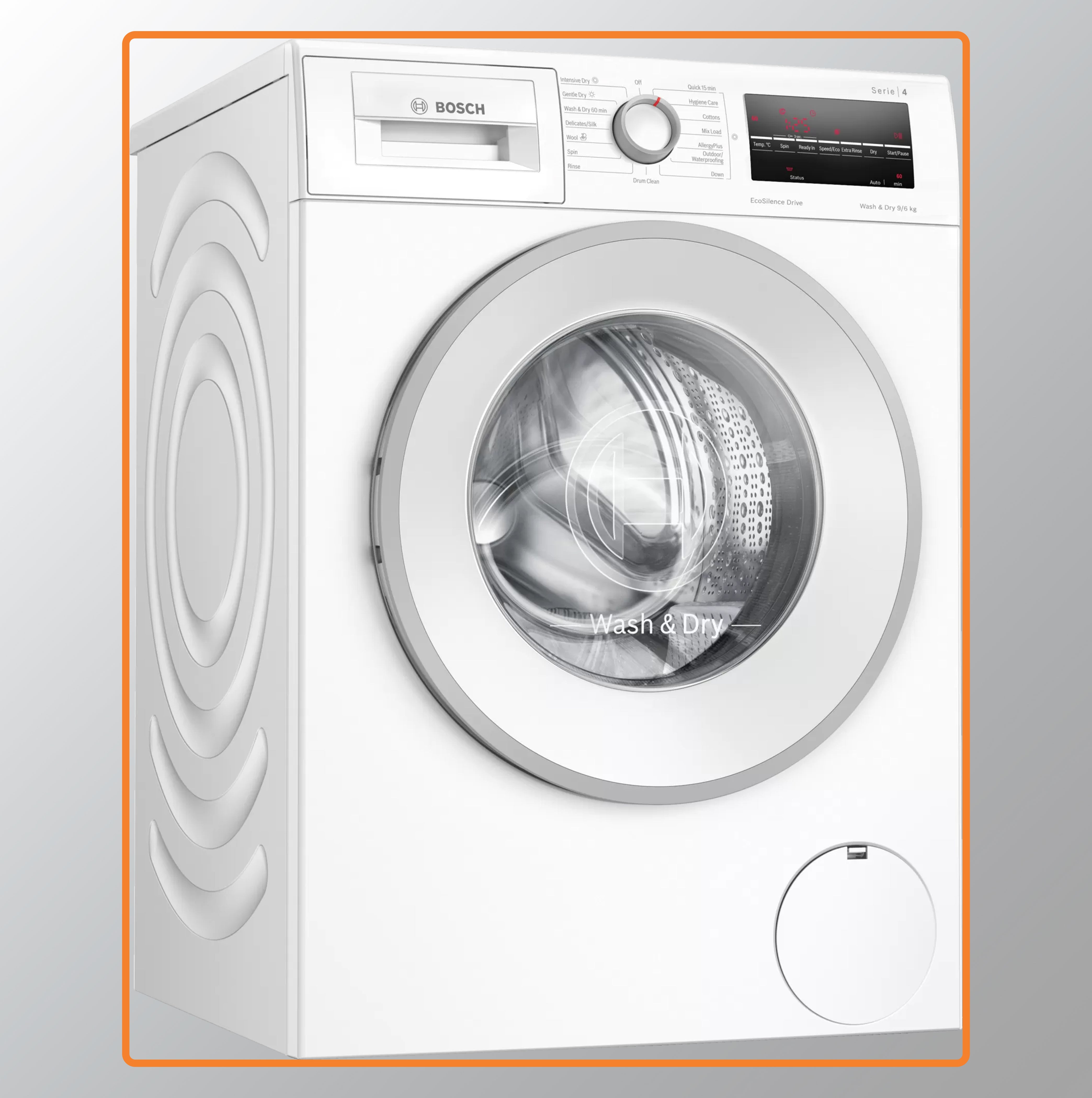 Bosch 9 KG /6 KG Inverter Front Load Washer Dryer (WNA14400IN, White, Inbuilt Heater 1400 RPM)