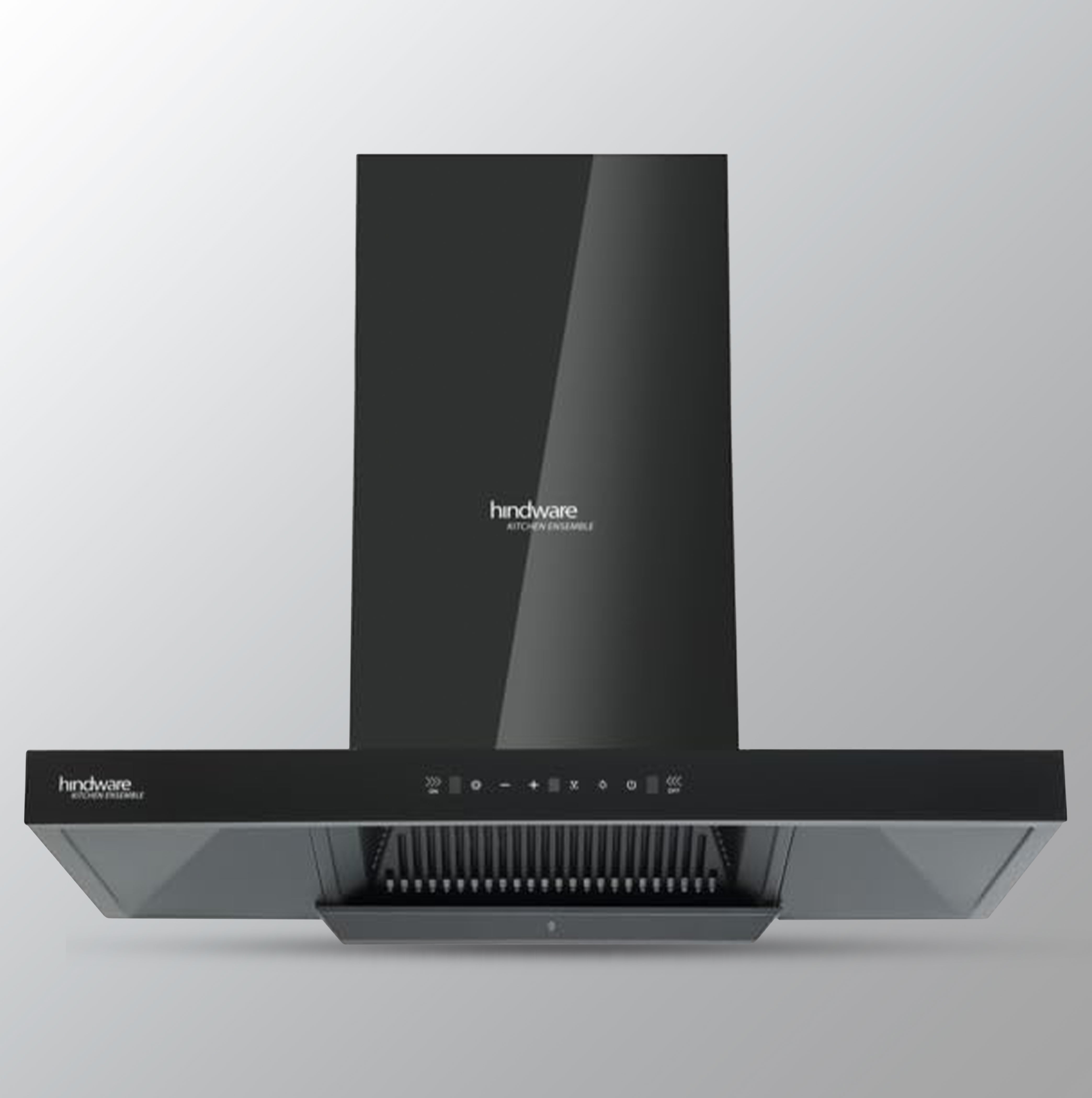 Hindware Alicia HMS 90cm Auto-Clean Chimney (Black) - 1350 m³/hr, Filterless, Touch, Motion Sensors, MaxX Silence (32% less noise)