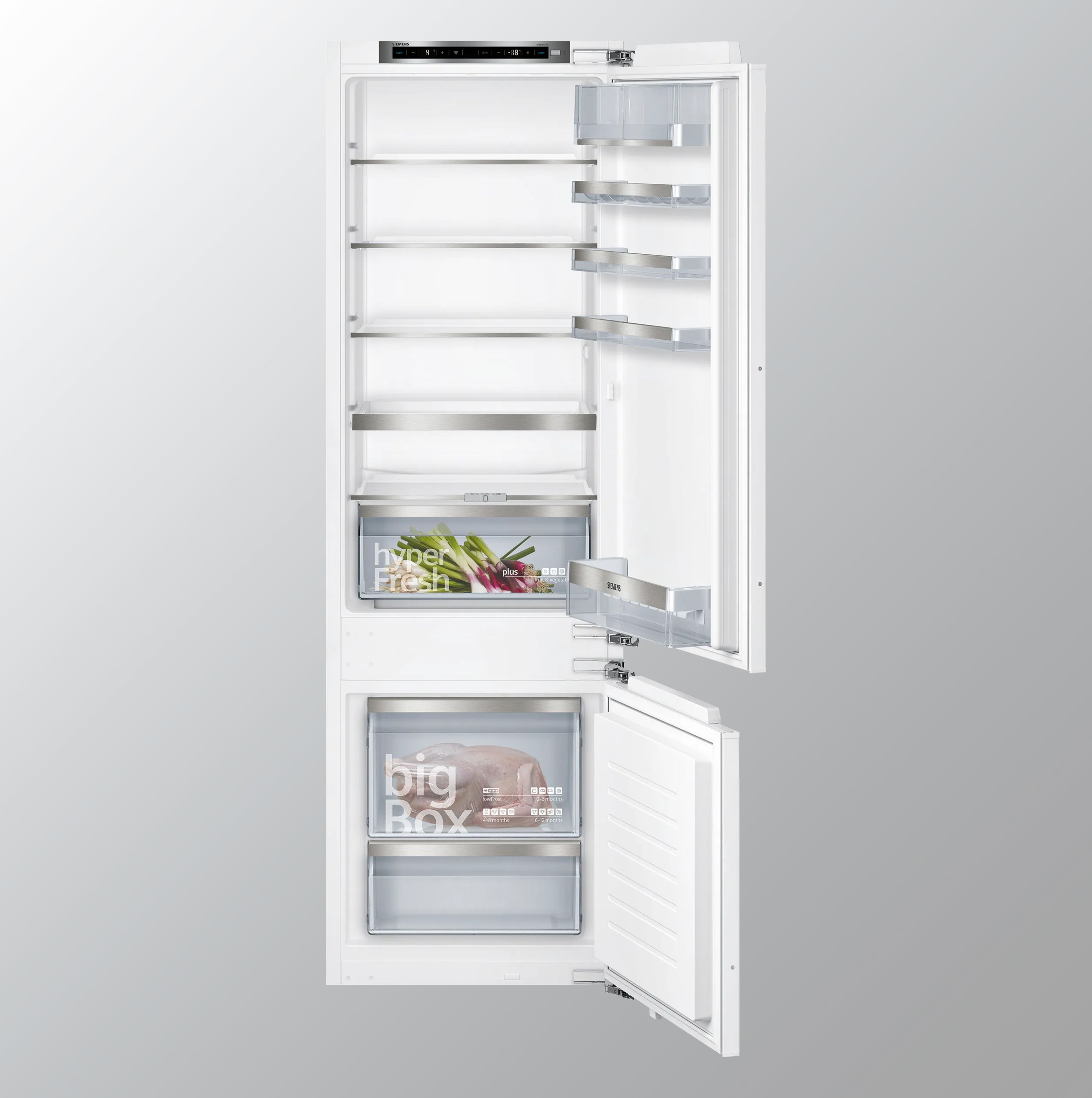 Siemens iQ500 built-in fridge-freezer with freezer at bottom 177.2 x 55.8 cm KI87SAF31I