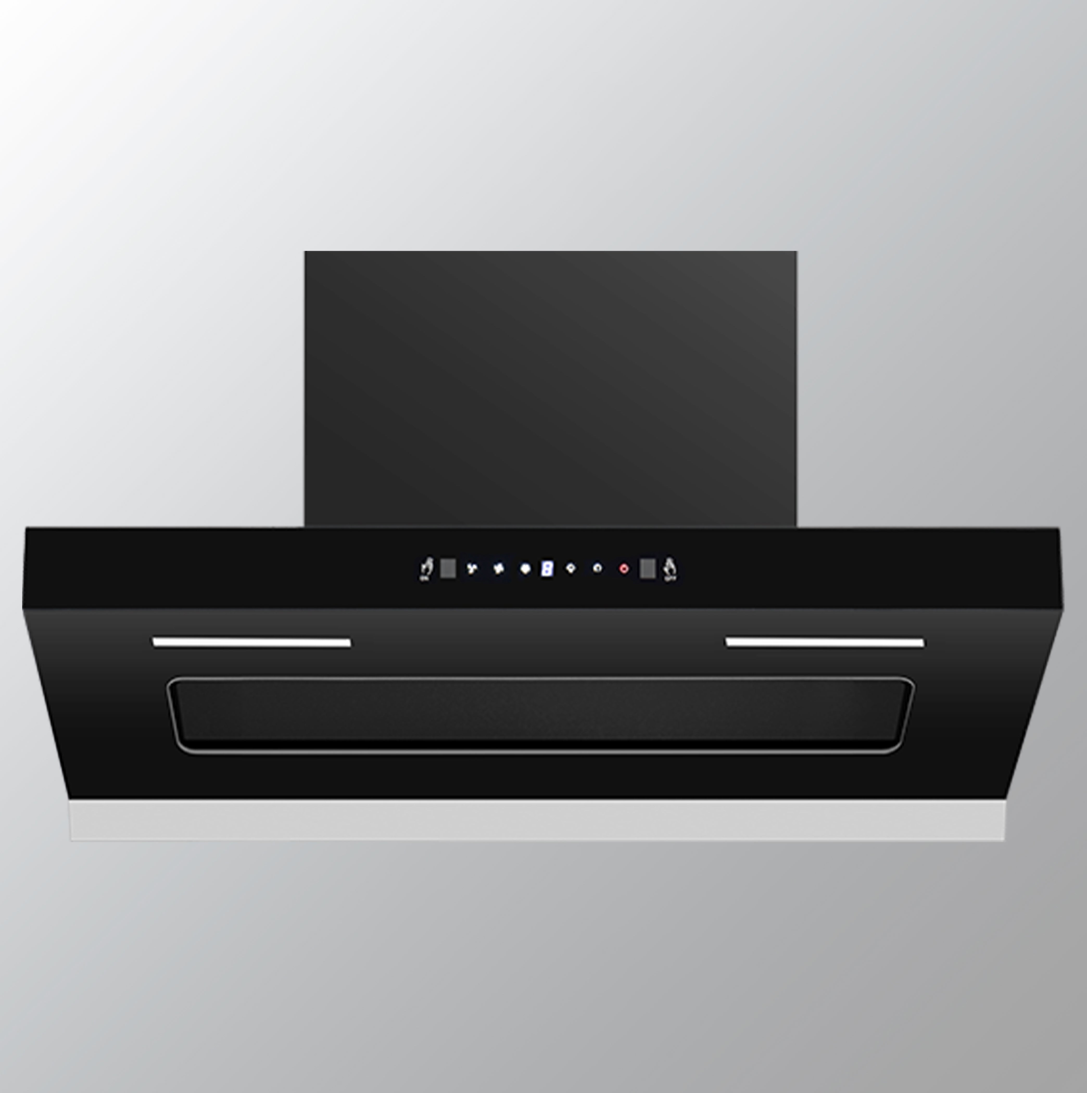 Blaupunkt 5IS68960 Wall Mount Hood 5IS 68960 Chimney 75cm, Black Powder Coat w/ Glass Panel, Extraction Mode, Touch Control, Heat Auto Clean
