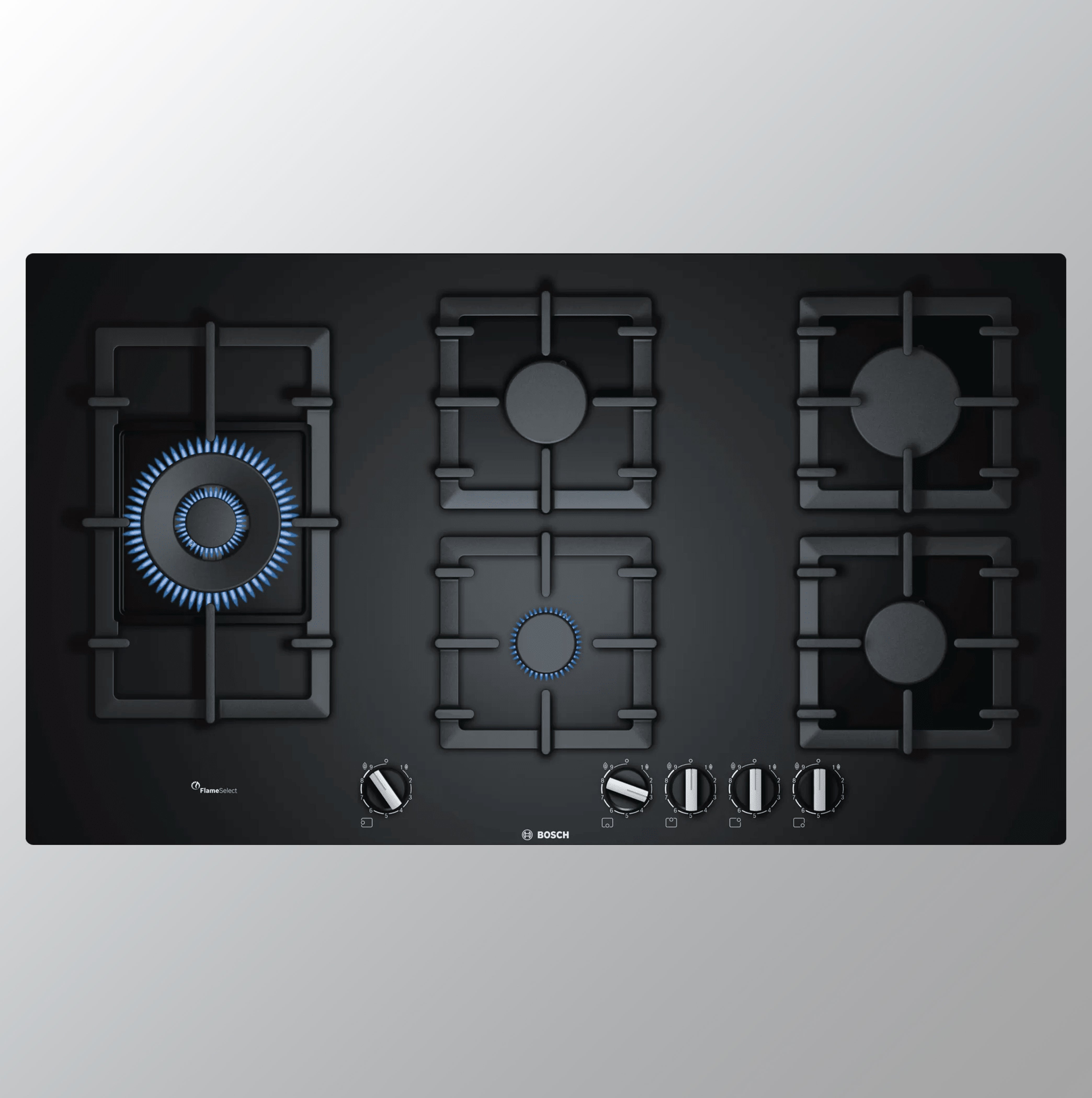 Bosch Built in Gas Hob Glass Top 5 Burner Black PPS9A6B90I