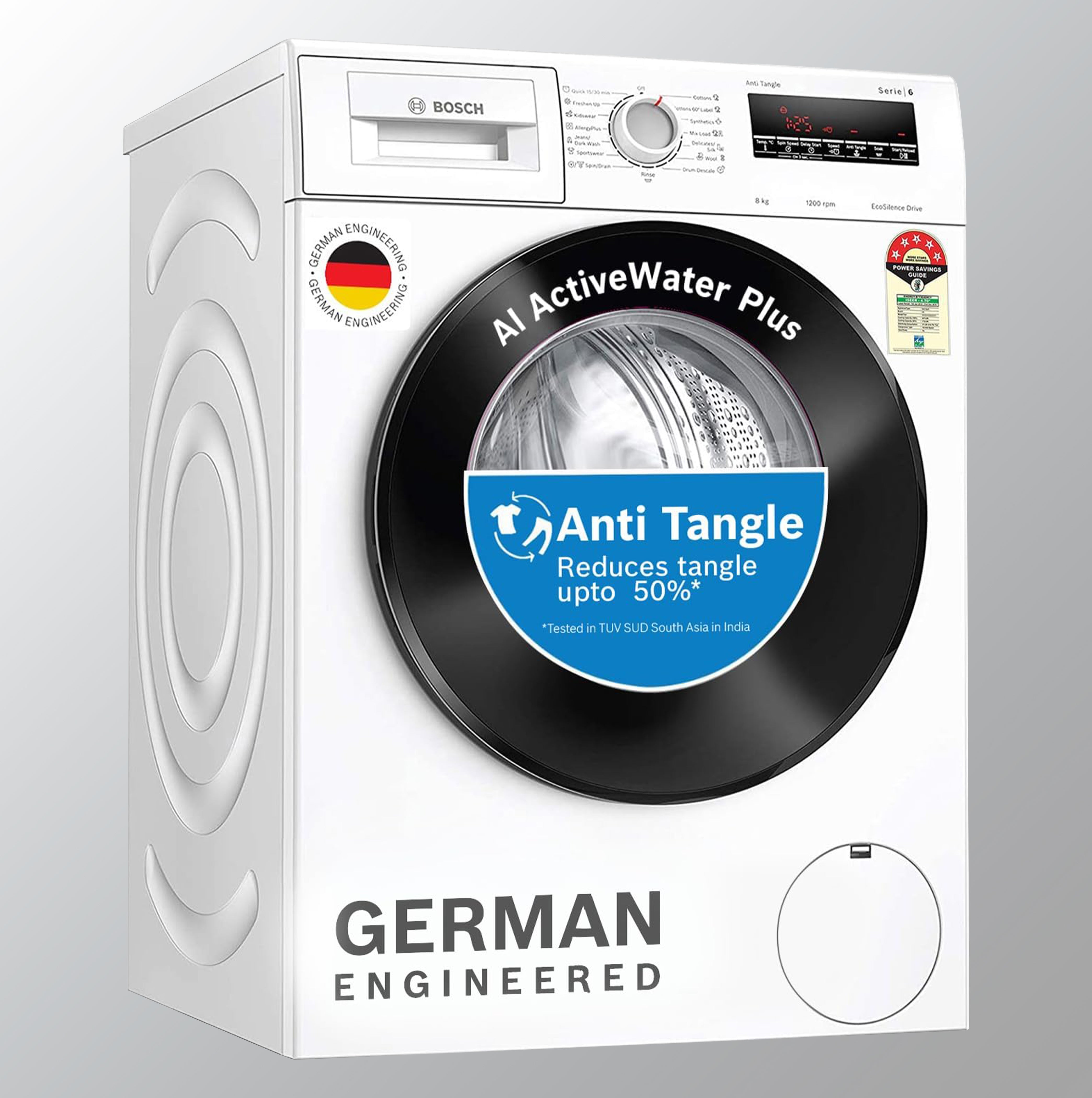 Bosch 8 kg 5 Star Inverter Touch Control Fully Automatic Front Loading Washing Machine with In- built Heater (WAJ2426MIN,White)