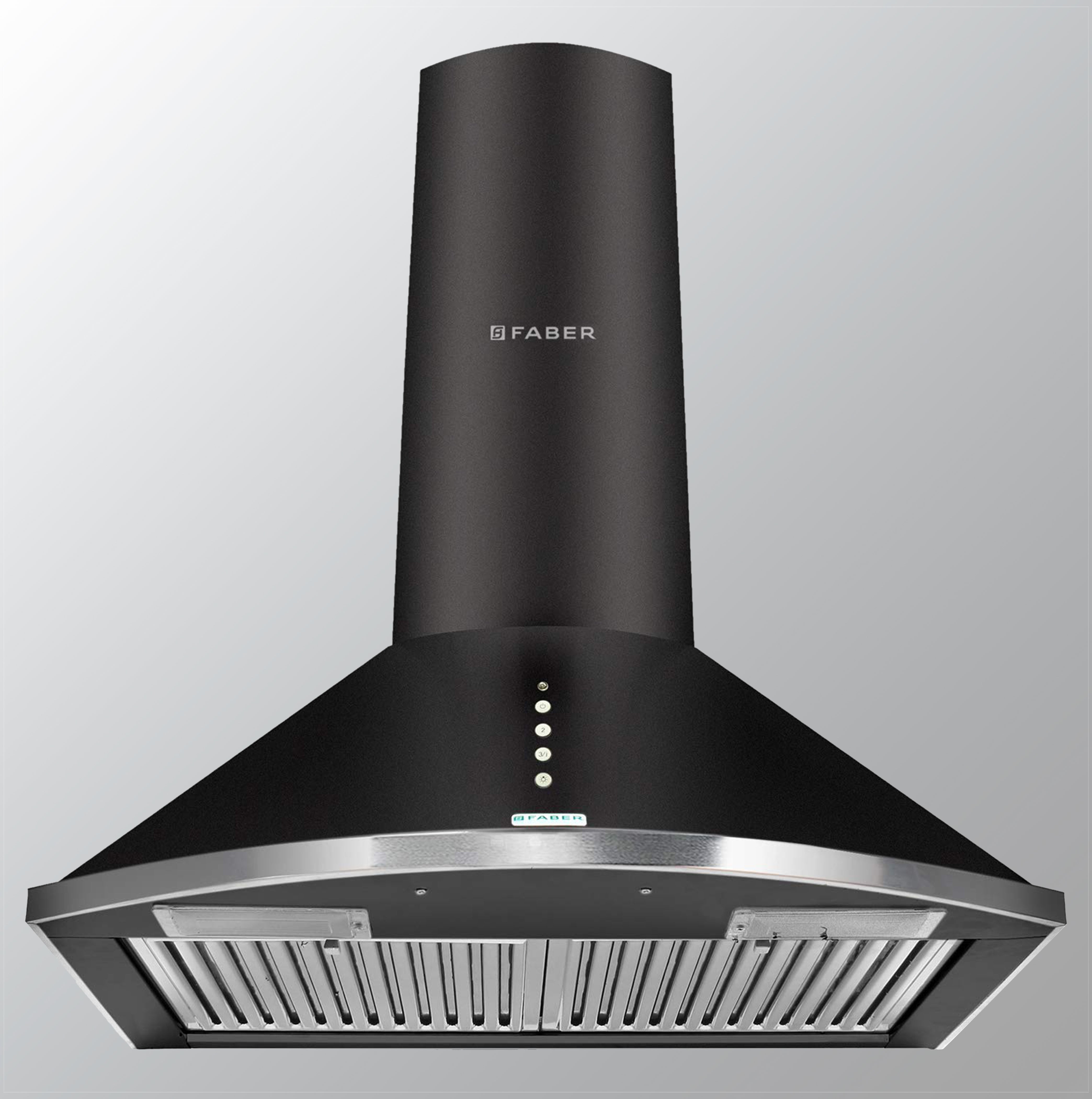 Faber 60 cm 1000 m/HR Pyramid Kitchen Chimney (HOOD CLASS PLUS PB BK LTW 60, 2 Baffle Filters,Black)