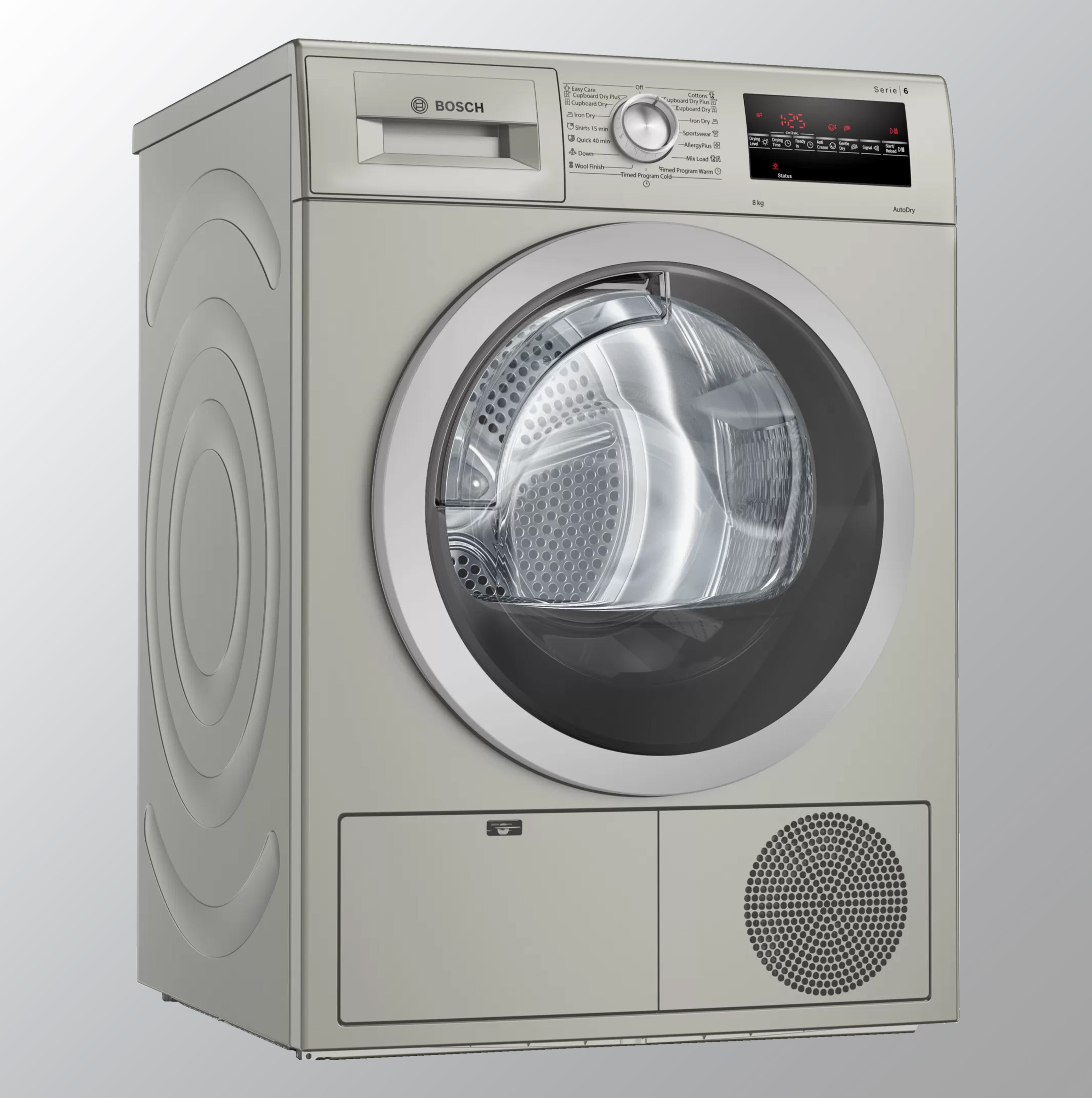 Bosch 8 kg Fully Automatic Condenser Tumble Dryer WTG8640SIN, Silver, Inbuilt Heater)