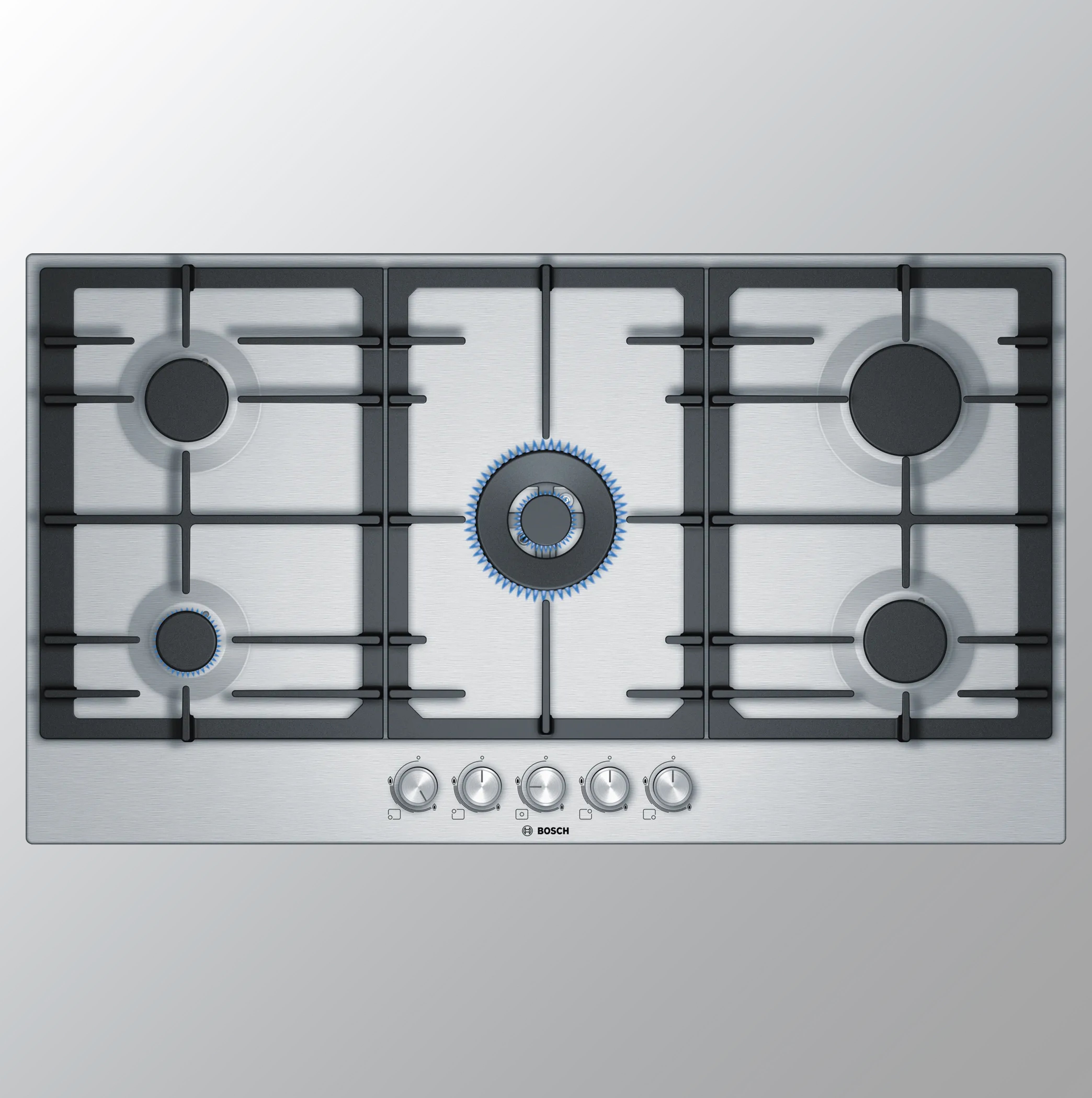Bosch Serie | 6 Gas hob 90 cm, Stainless Steel 5 Burner (Built in) Gas Hob PCQ9B5O90I