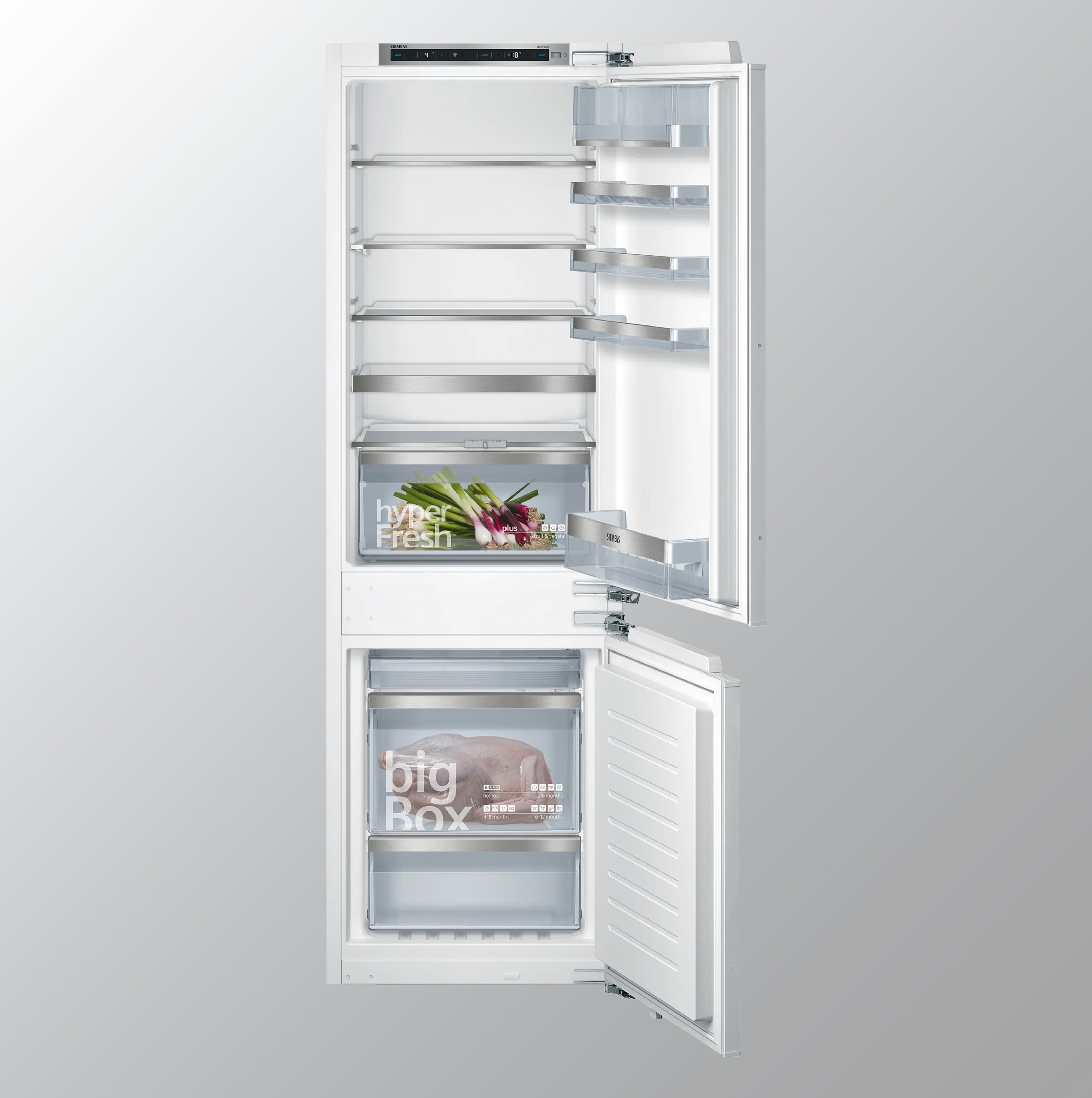 Siemens iQ500 built-in fridge-freezer with freezer at bottom 177.2 x 55.8 cm KI86NAF30I