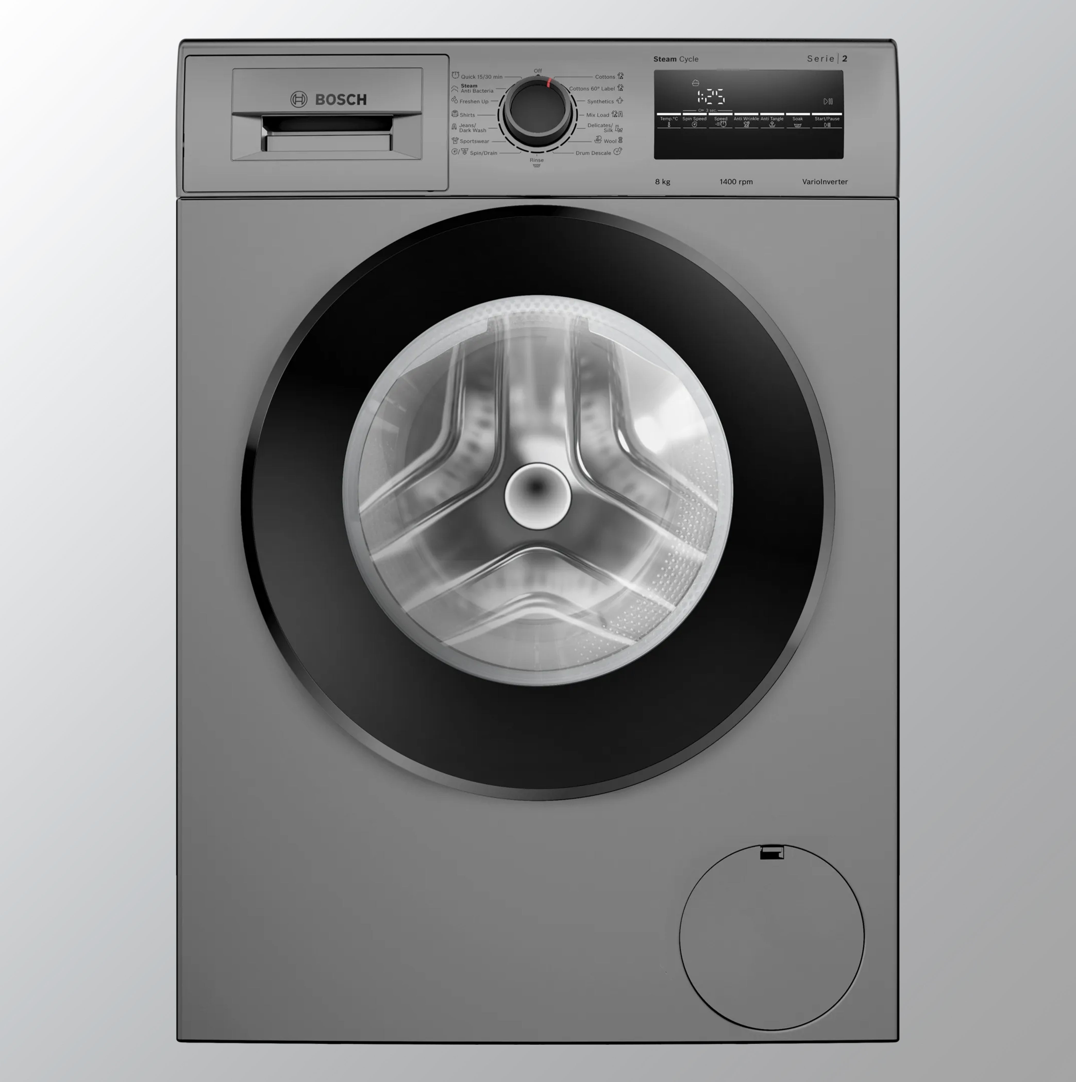 Bosch 8 kg 5 Star Fully-Automatic Front Loading Washing Machine (WAJ2846PIN, Titanium, AI active water plus, In-Built Heater)
