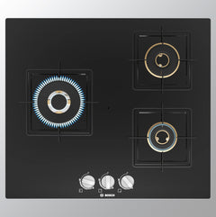BOSCH PNC6B6F10I கண்ணாடி தானியங்கி ஹாப் 3 பர்னர்கள் கருப்பு 60 செ.மீ.