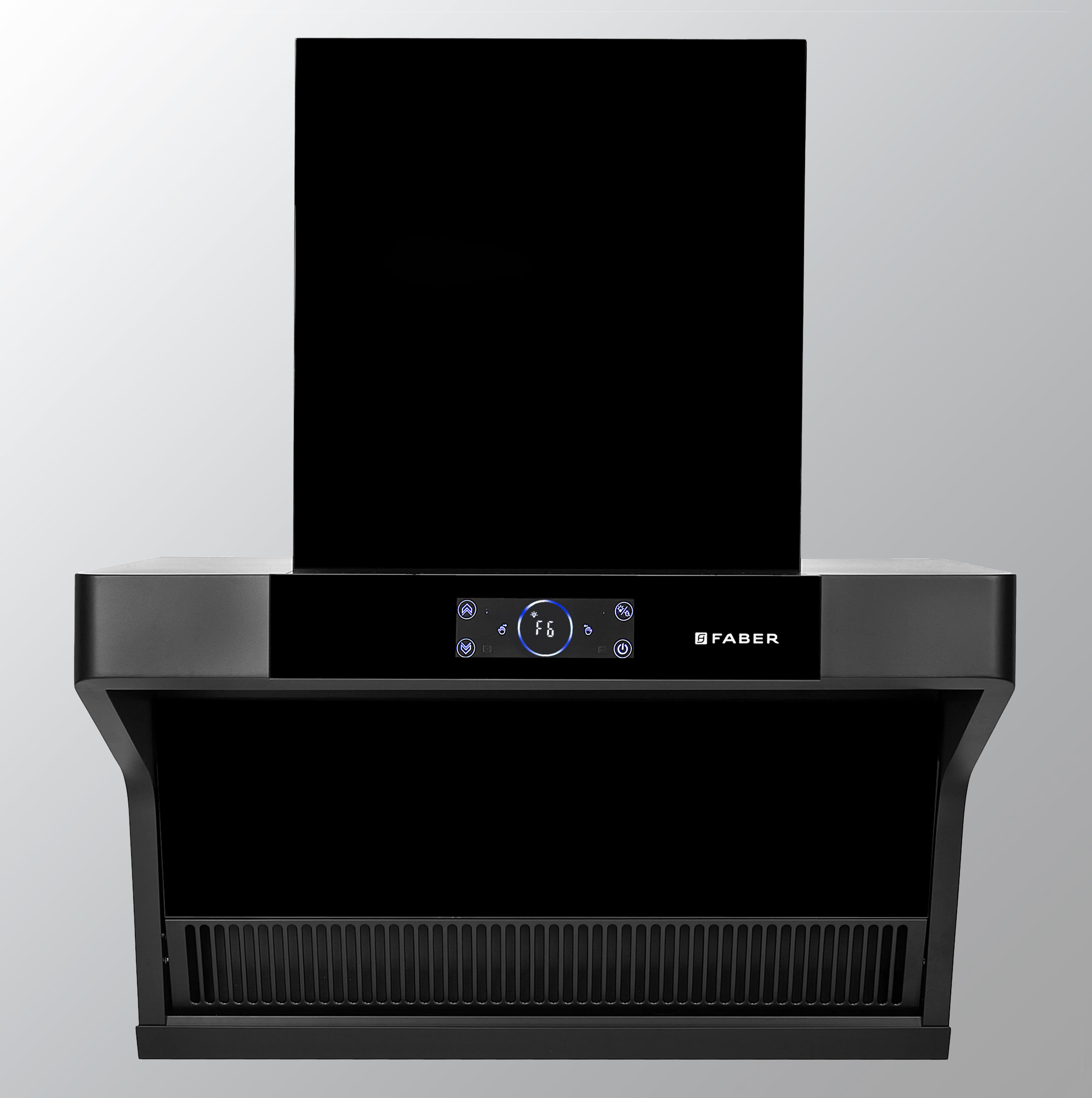 Faber 75 cm 1500 m³/hr angular Kitchen Chimney (HOOD COSMIC FL HC BK 75, Filterless technology, Touch Control, Black)