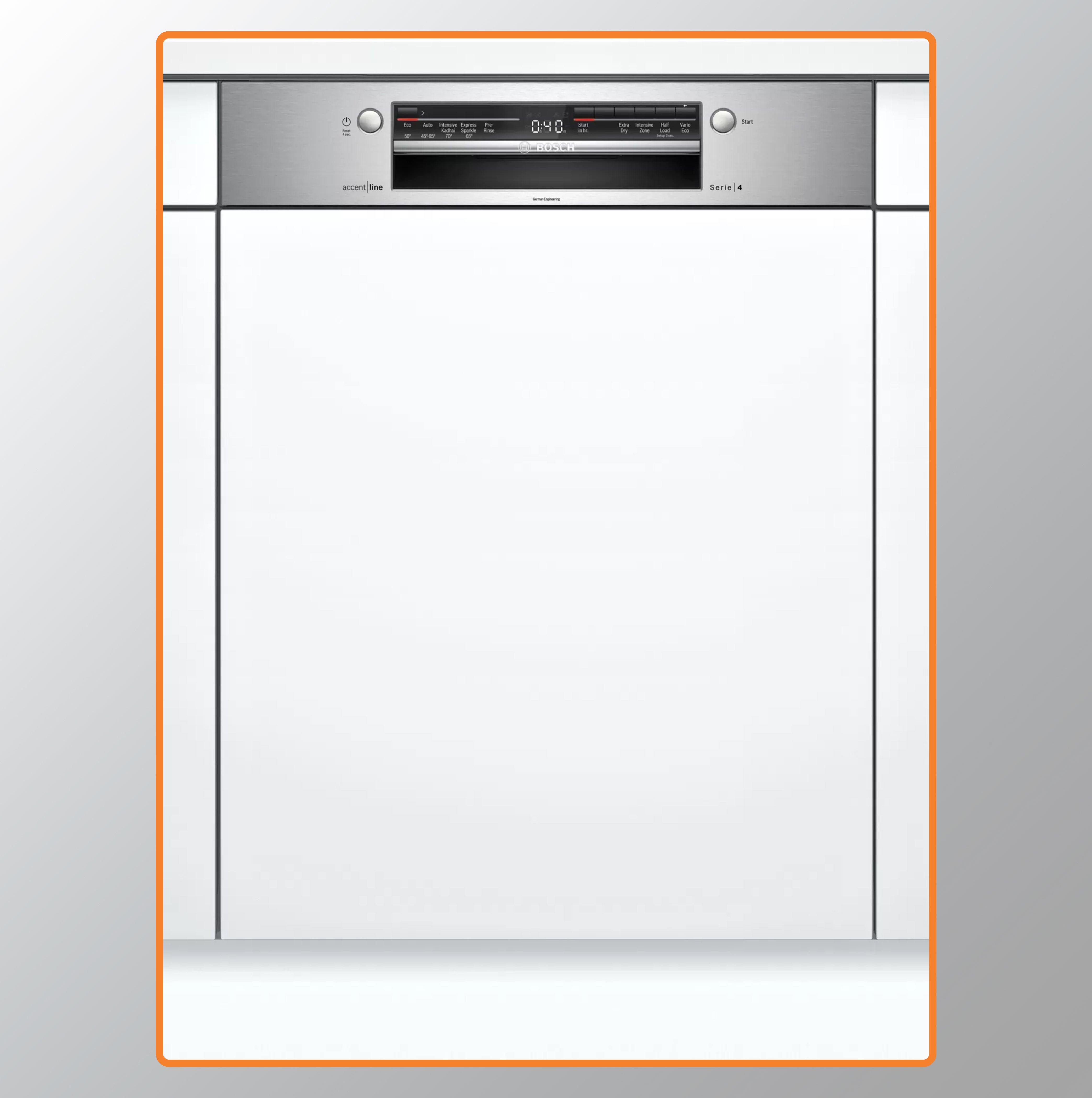 Bosch Series 4 semi-integrated dishwasher SGI4IVS00I 60 cm Stainless steel
