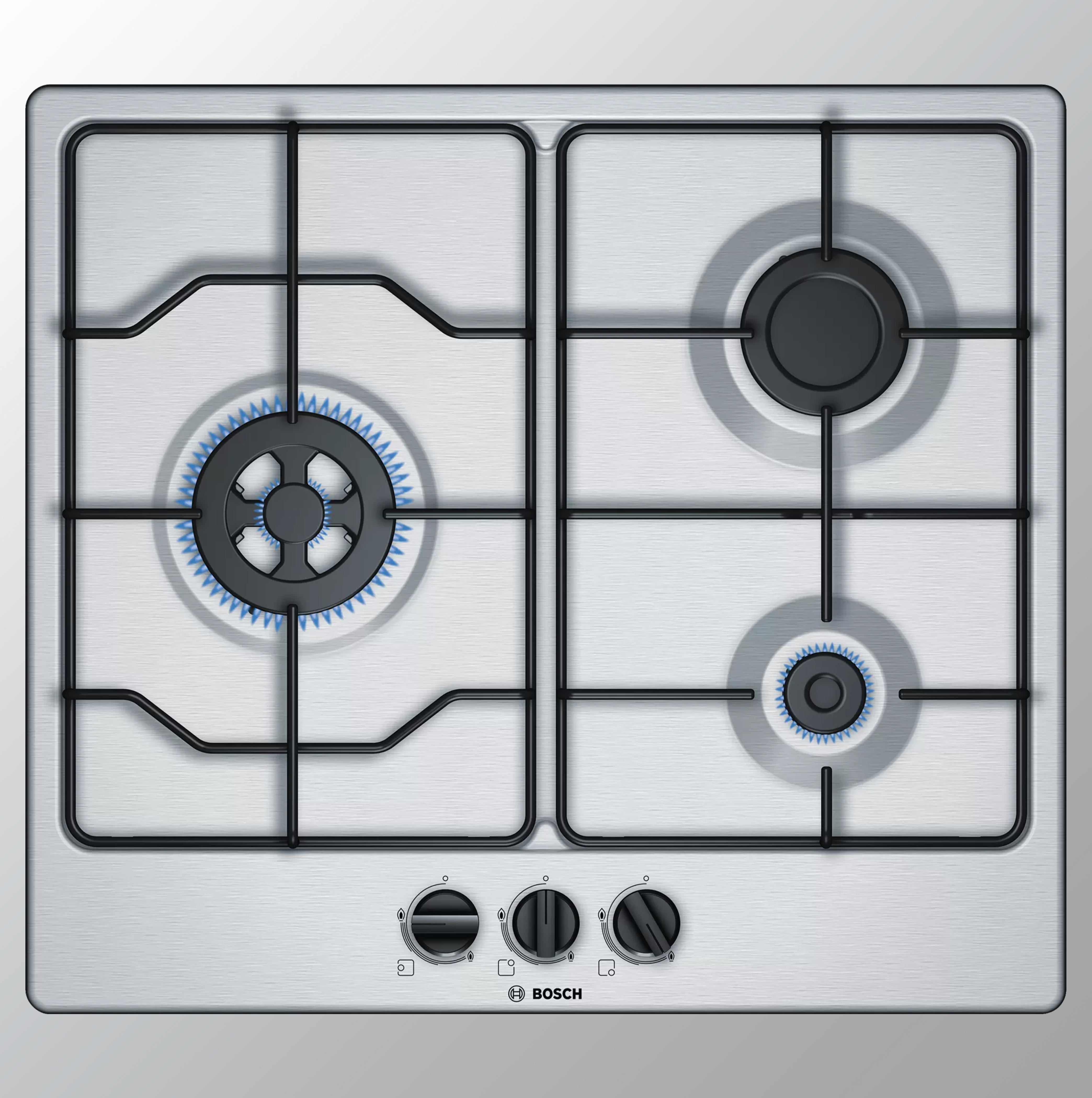 Bosch PGC6B5B80I Stainless Steel 3 Burner Built In Hob