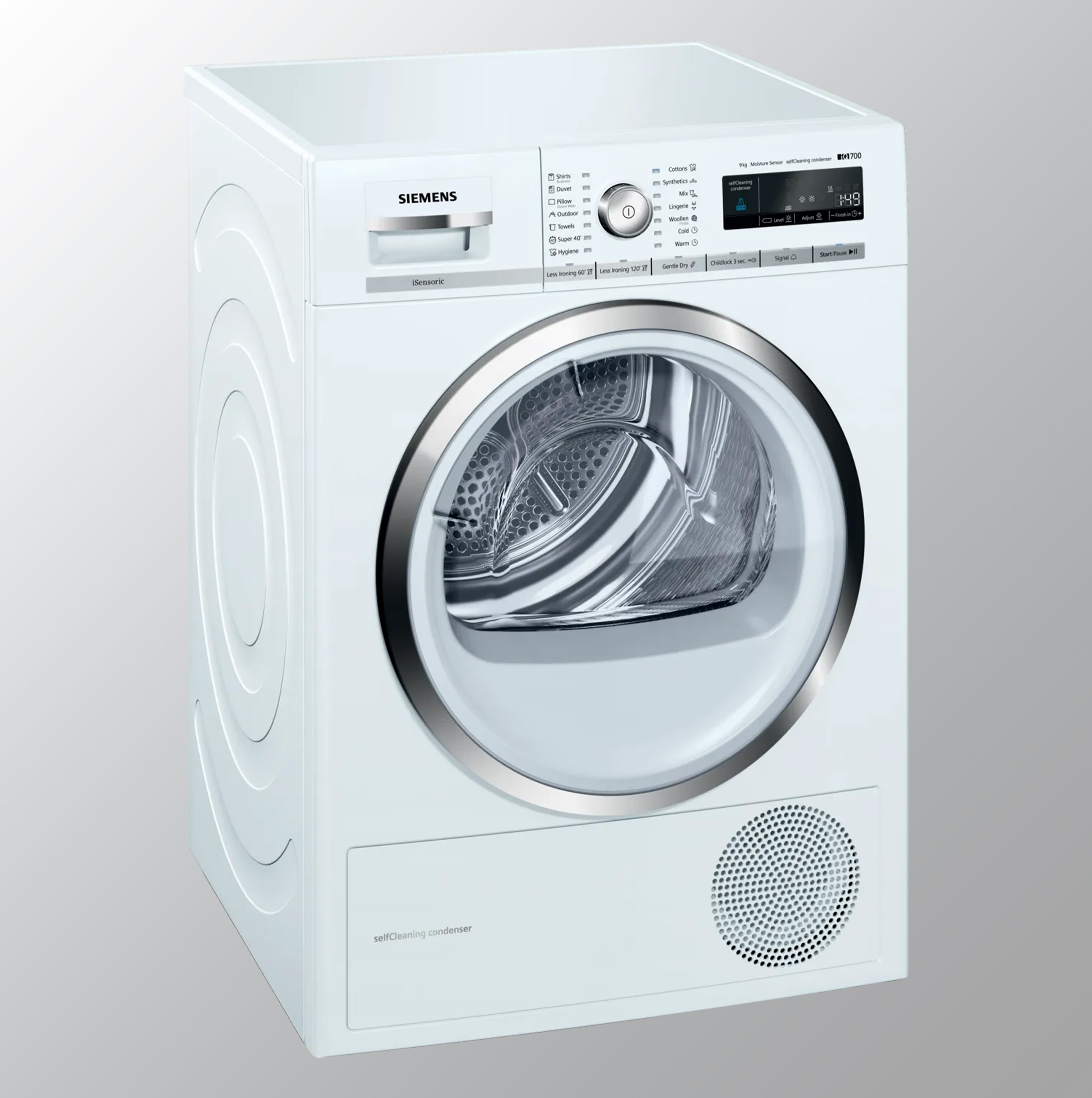Siemens 9 kg Front Loading Tumble Dryer with Heat Pump (WT45W460IN, White)