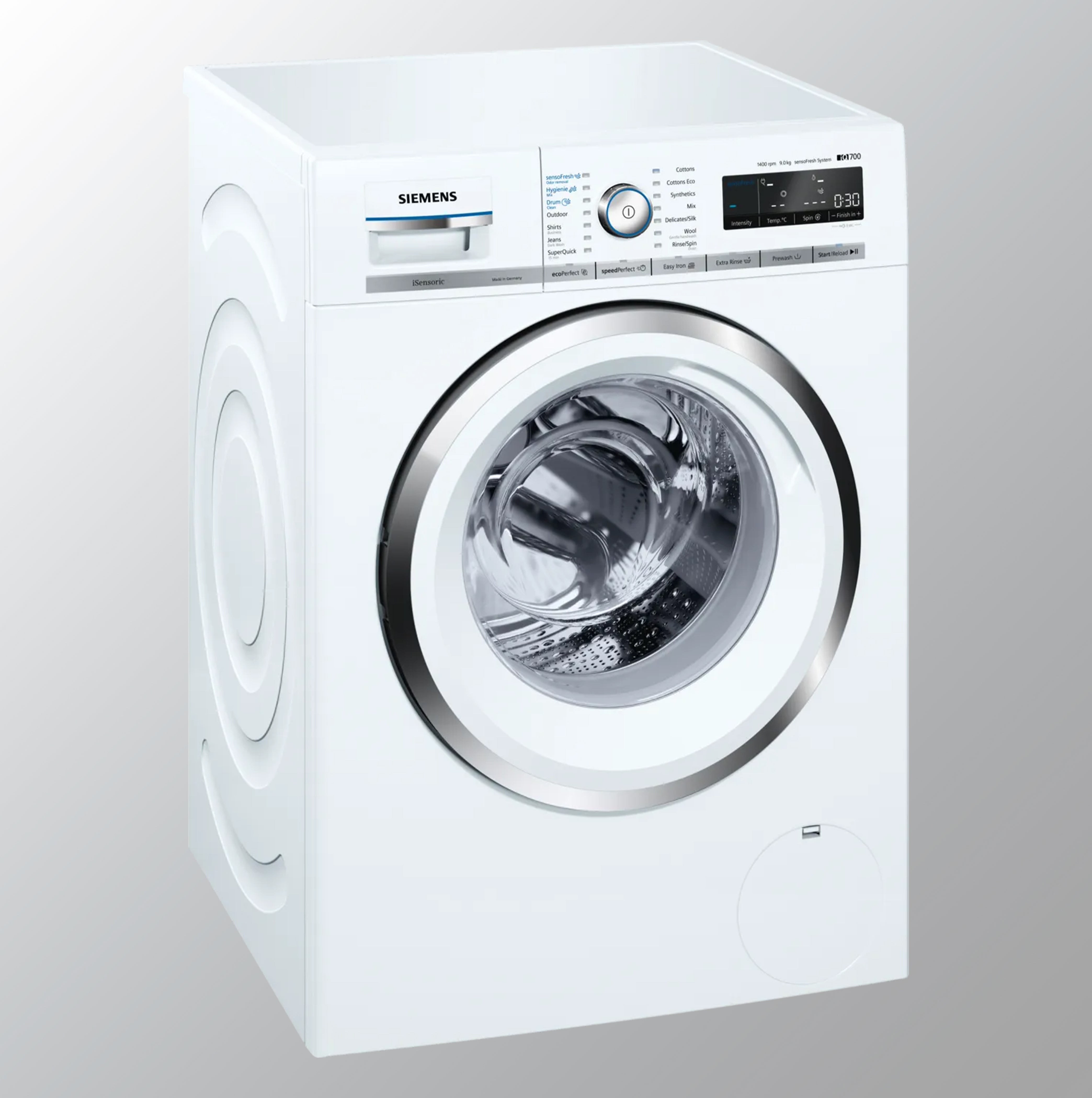 Siemens iQ700 washing machine, front loader 9 kg 1400 rpm WM14W790IN