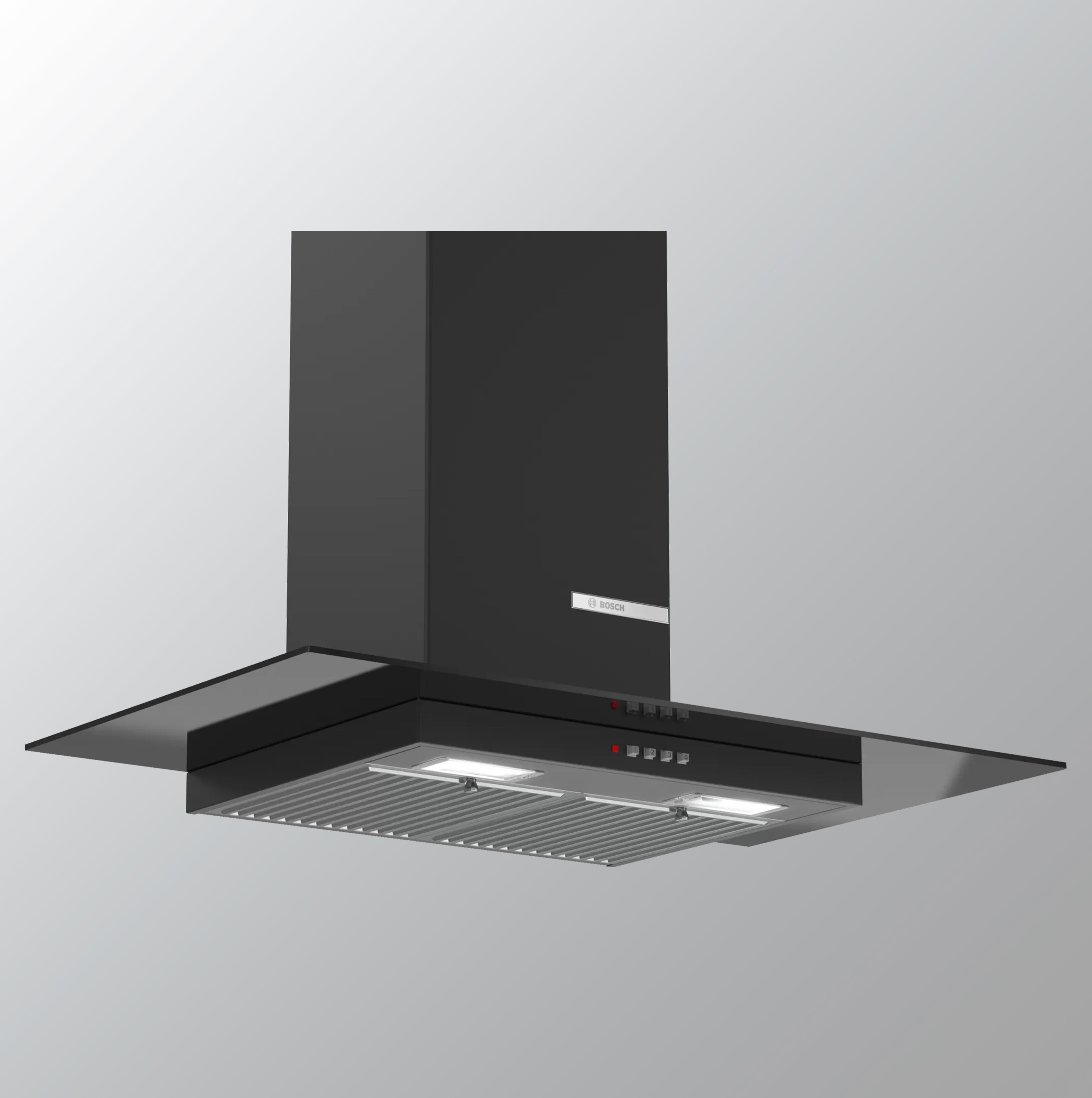 Bosch 90 cm black glass hood with push button control DWG098D60I