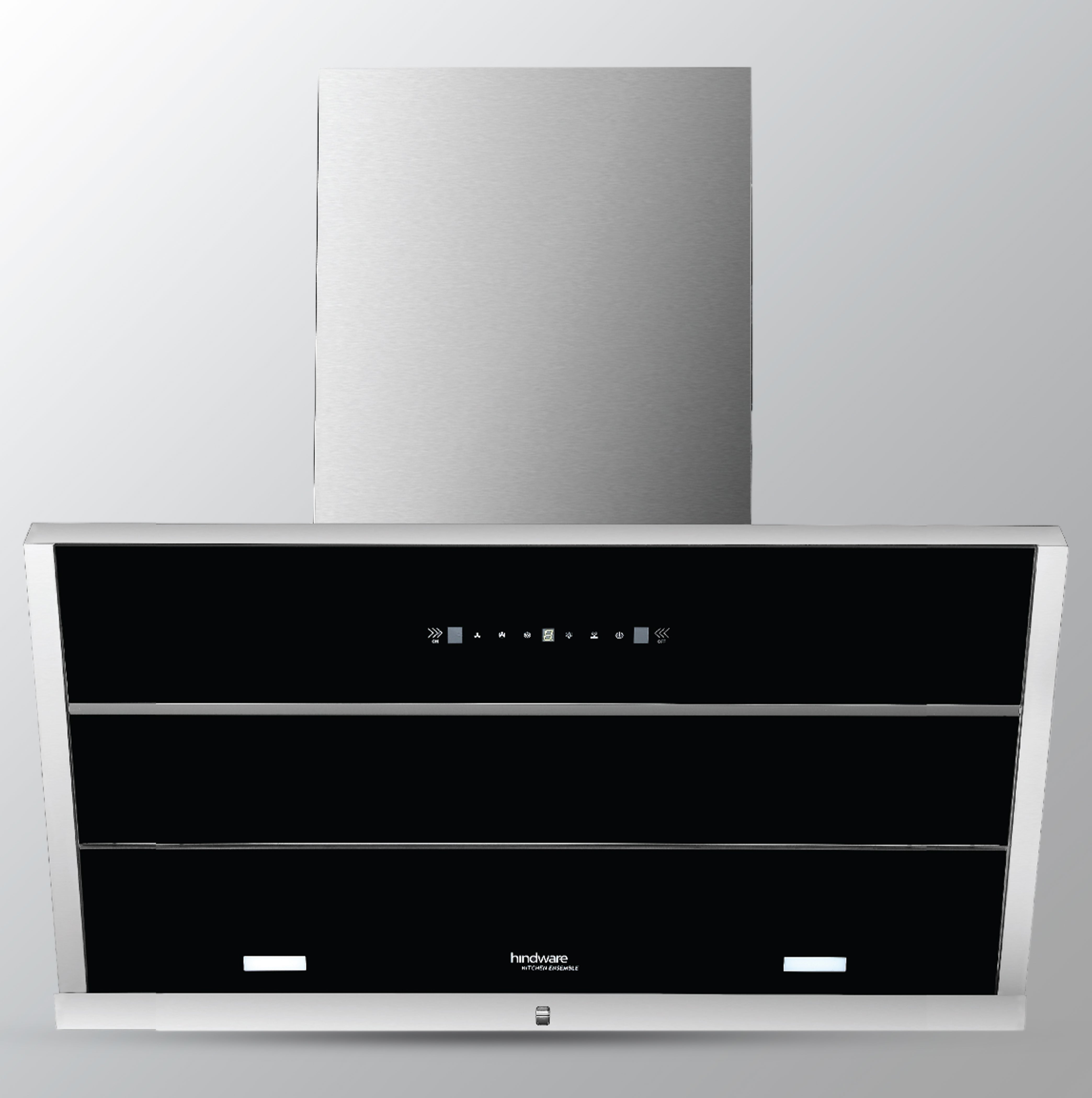 Hindware 75 cm Chimney Auto Clean MAPLE 75 Stainless Steel + Black Finish MS