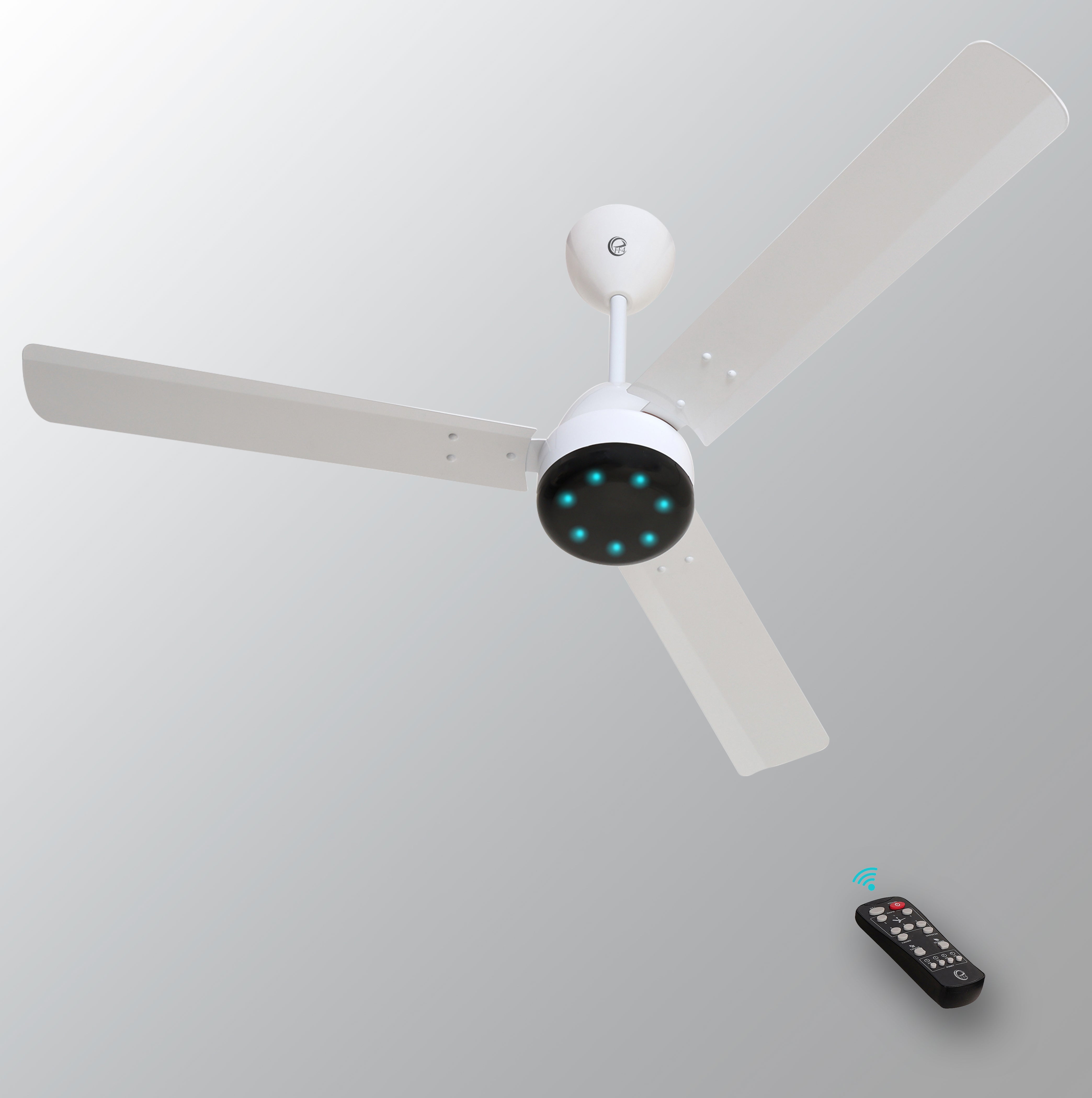 eFF4 Sino1200 mm 3 Blade 5 Star power Saving Ceiling fan with BLDC Motor | Remote control | Decorative Fan with Lights | High Air Flow (White - Modern)