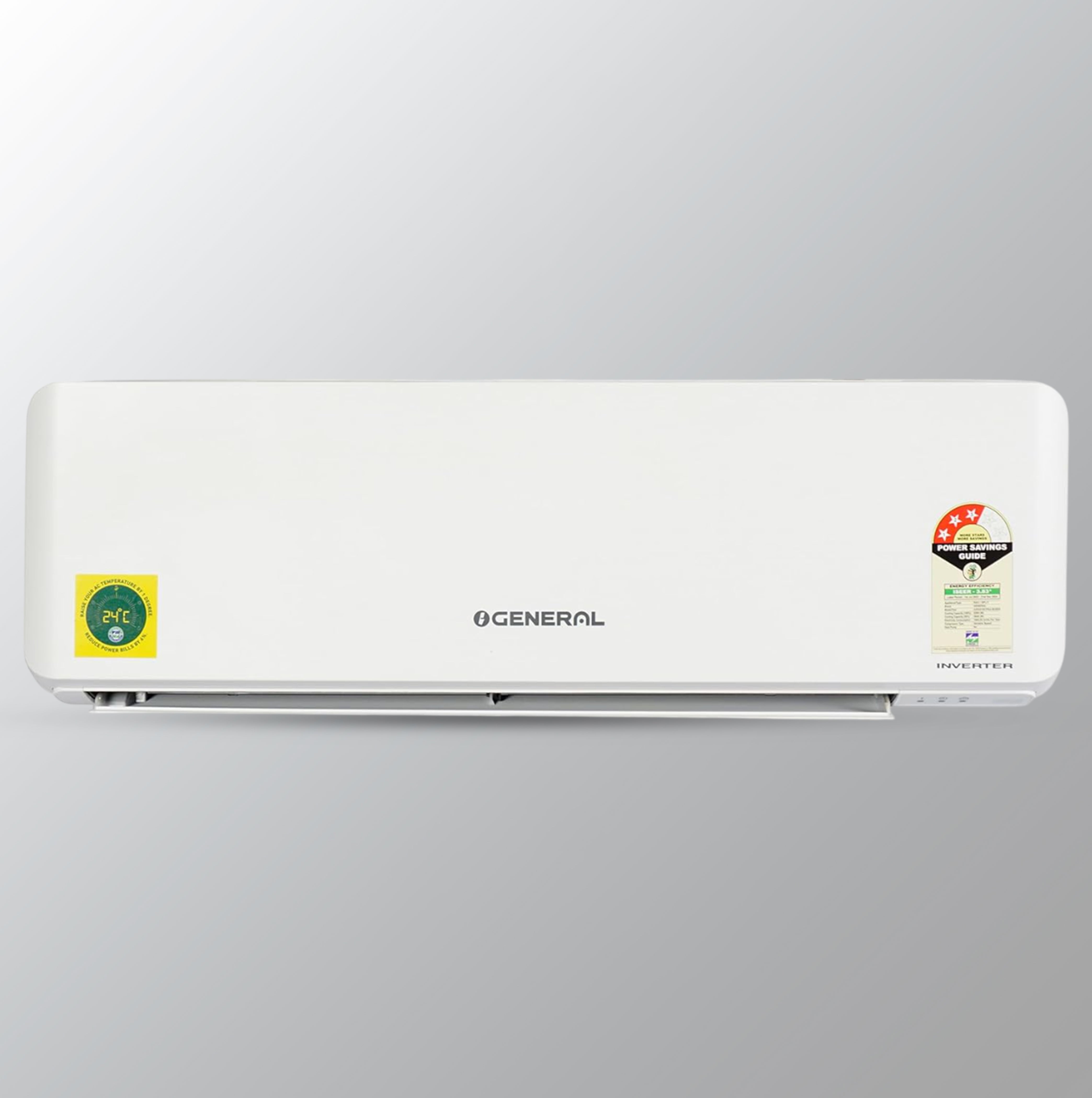 O-ஜெனரல் 1.5T 3 ஸ்டார் இன்வெர்ட்டர் ஸ்பிளிட் ஏசி - கோண்டா ஏர்ஃப்ளோ, ஆன்டி பாக்டீரியல் ஃபில்டர் - வெள்ளை (2023 ASGG18CPAA-B, காப்பர் கன்டென்சர்)