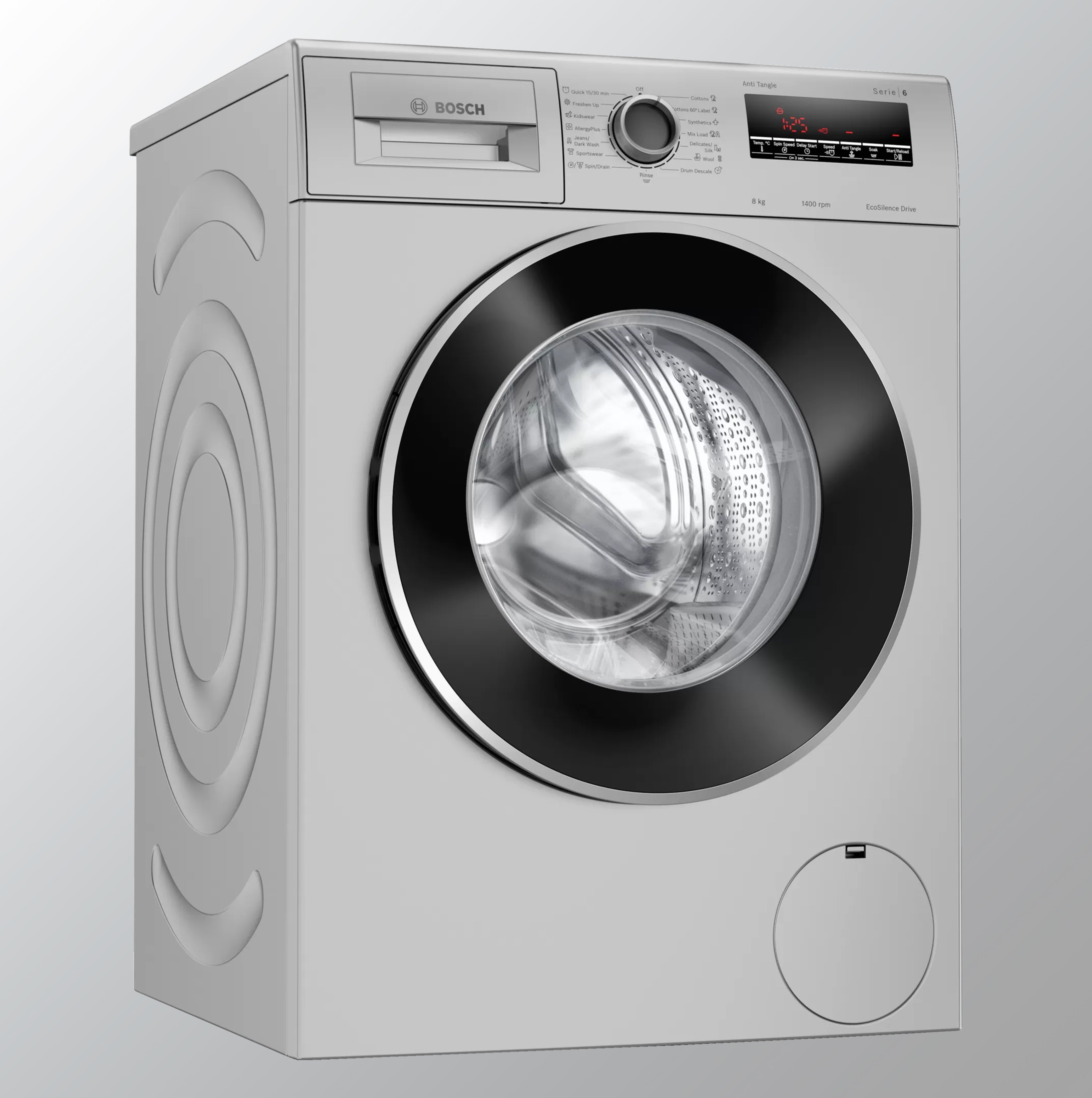 Bosch 8 kg 5 Star 1400RPM INVERTER TOUCH CONTROL Fully Automatic Front Load with Heater Silver (WAJ28262IN)