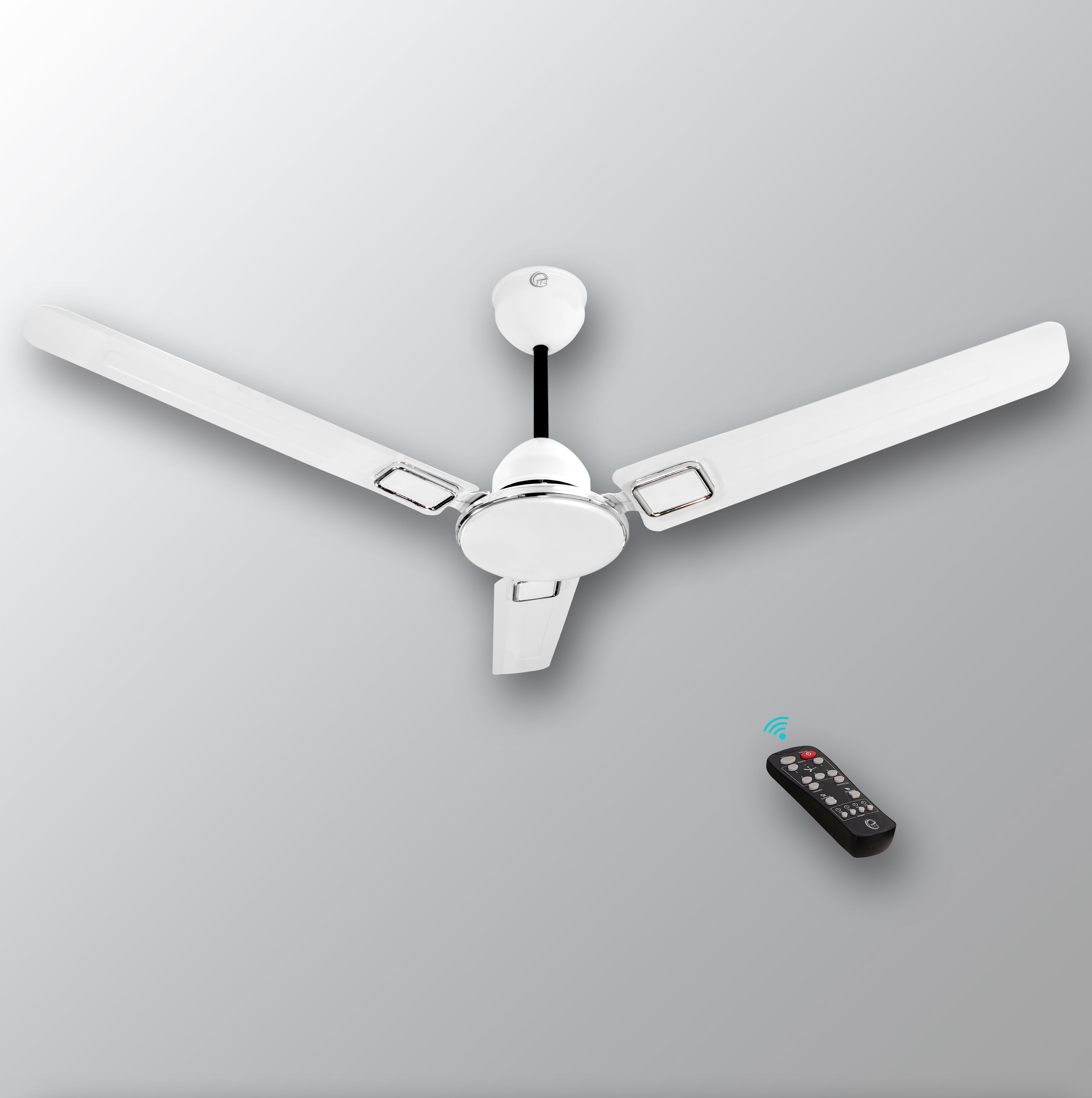 eFF4 Sino1200 mm 3 Blade 5 Star power Saving Ceiling fan with BLDC Motor | Remote control | Decorative Fan with Lights | High Air Flow (White - Aster, Pack of 1)