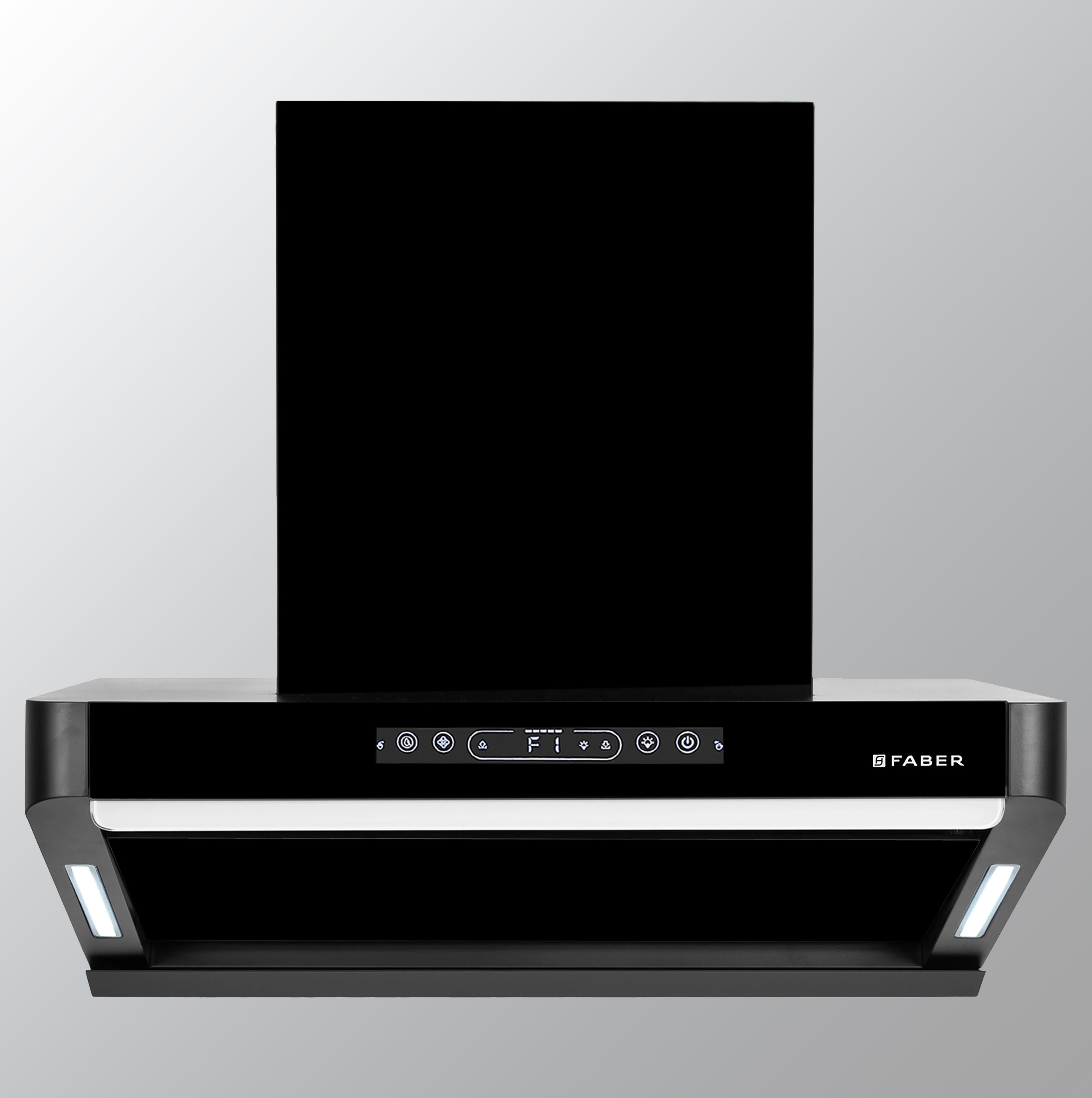 Faber Pinnacle 75cm 1500m³/hr Autoclean Chimney|Digital Display|Filterless|Slant Body|T-Shape Panel|Touch+Gesture|12Yr on Motor,5Yr Comprehensive Warranty by Faber|Hood Pinnacle FL HC BK 75,M