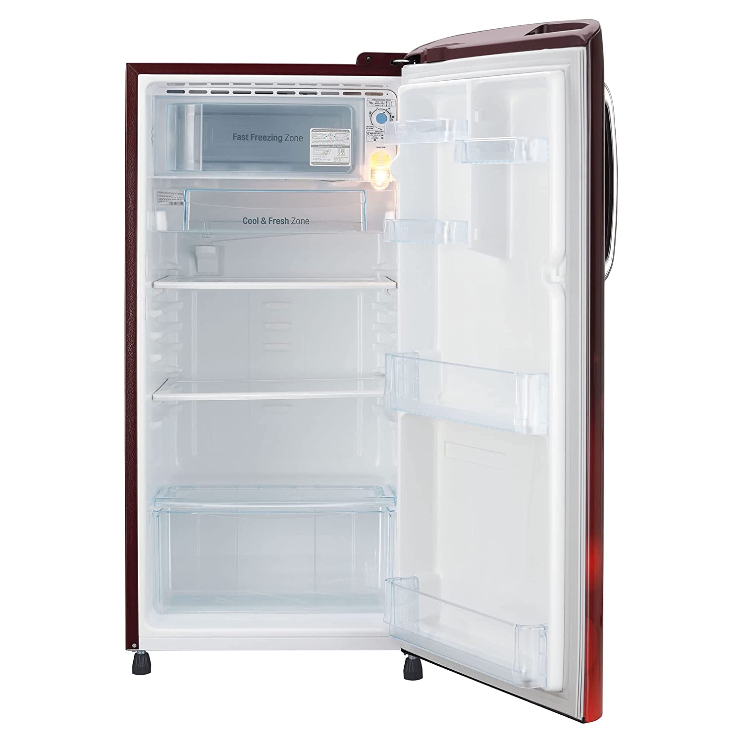 LG 185 L 3 Star Direct-Cool Single Door Refrigerator (GL-B201ASCD, Scarlet Charm, Moist 'N' Fresh)
