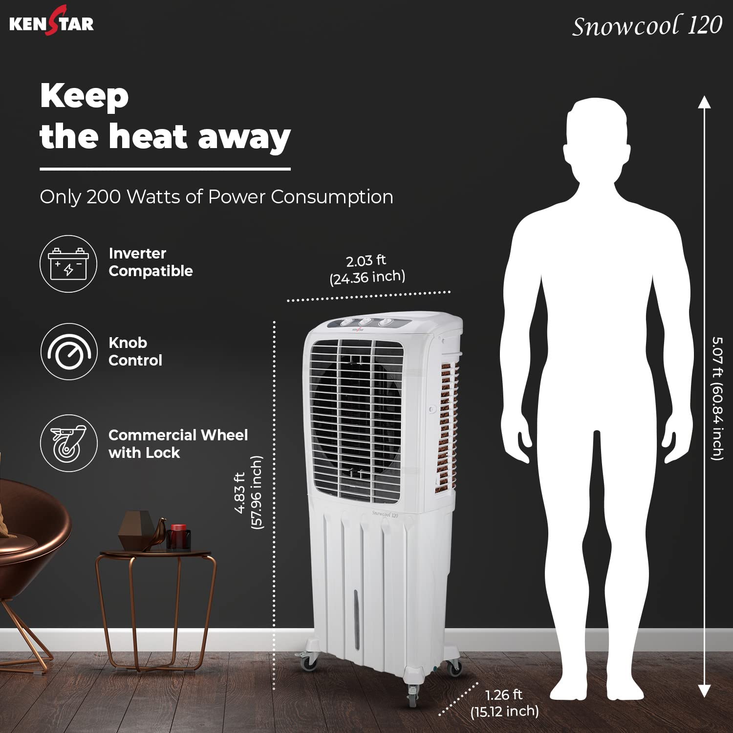 Kenstar Snowcool HC 120 Desert Air Cooler White