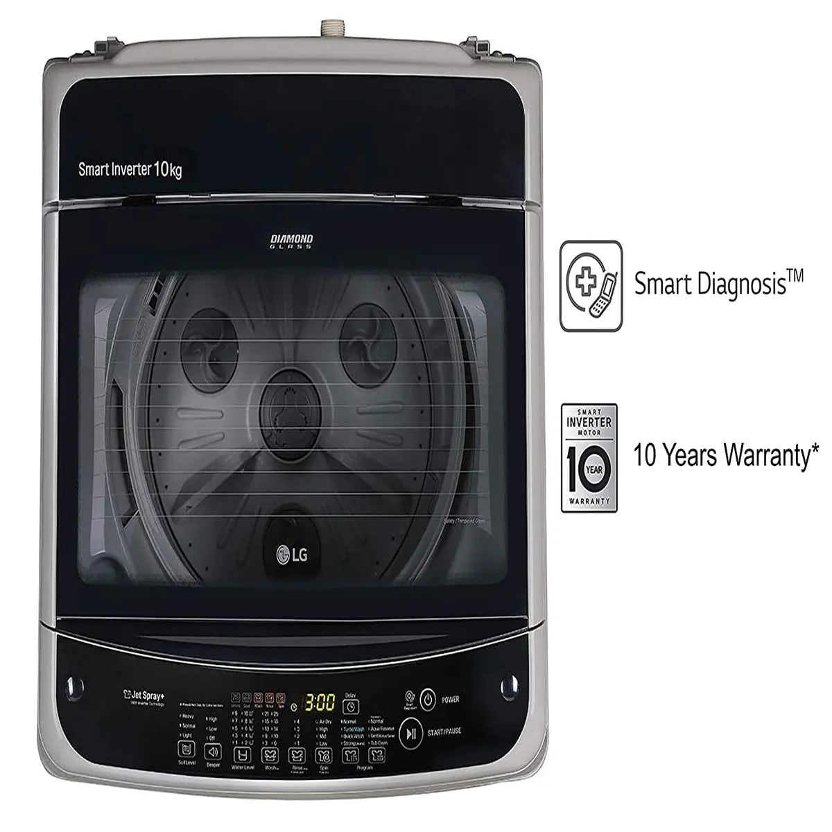 LG 10 Kg Inverter Fully-Automatic Top Loading Washing Machine (T2077NEDL5, STS-VCM)