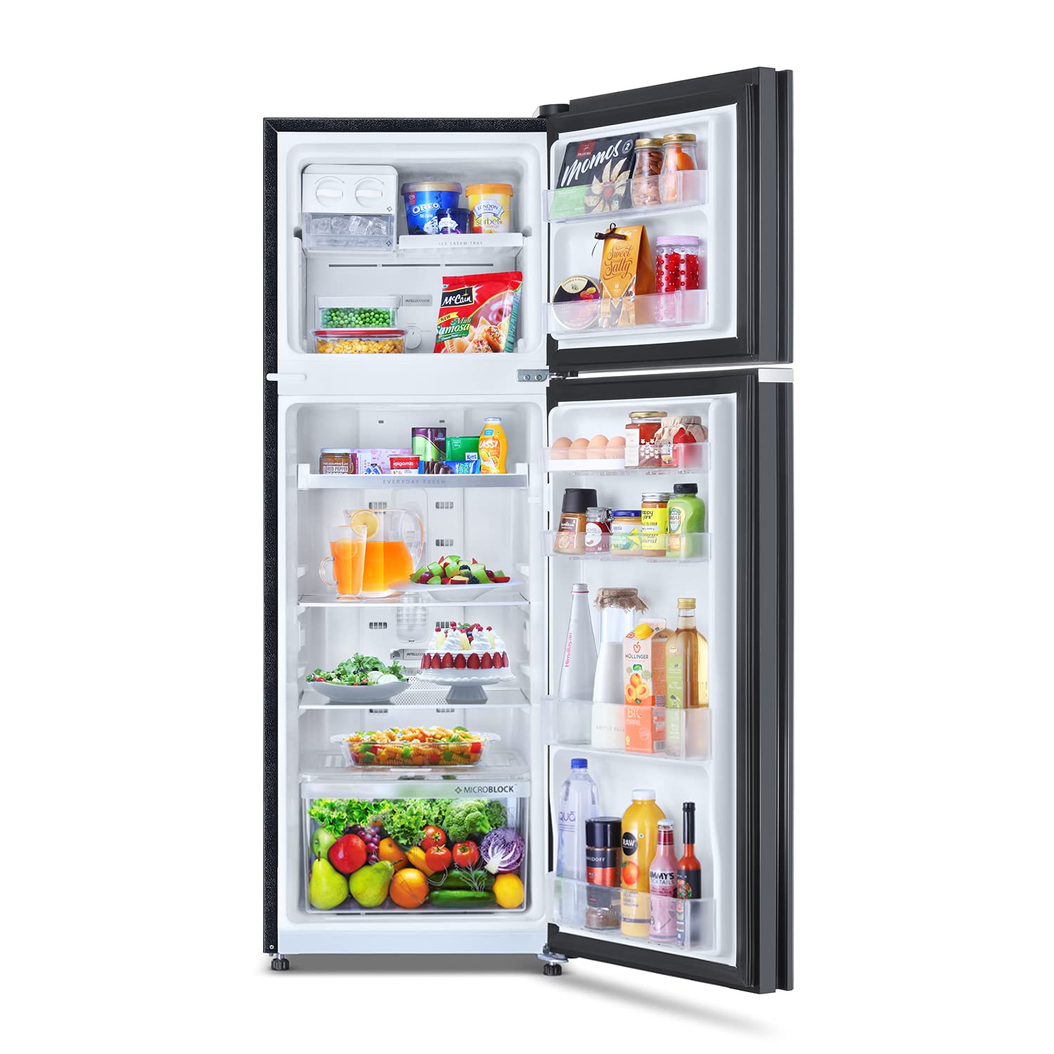 Whirlpool 265 L 2 Star Frost-Free Double Door Refrigerator (NEOFRESH GD PRM 278 2S, Crystal Black, Glass Door, 2022 Model)