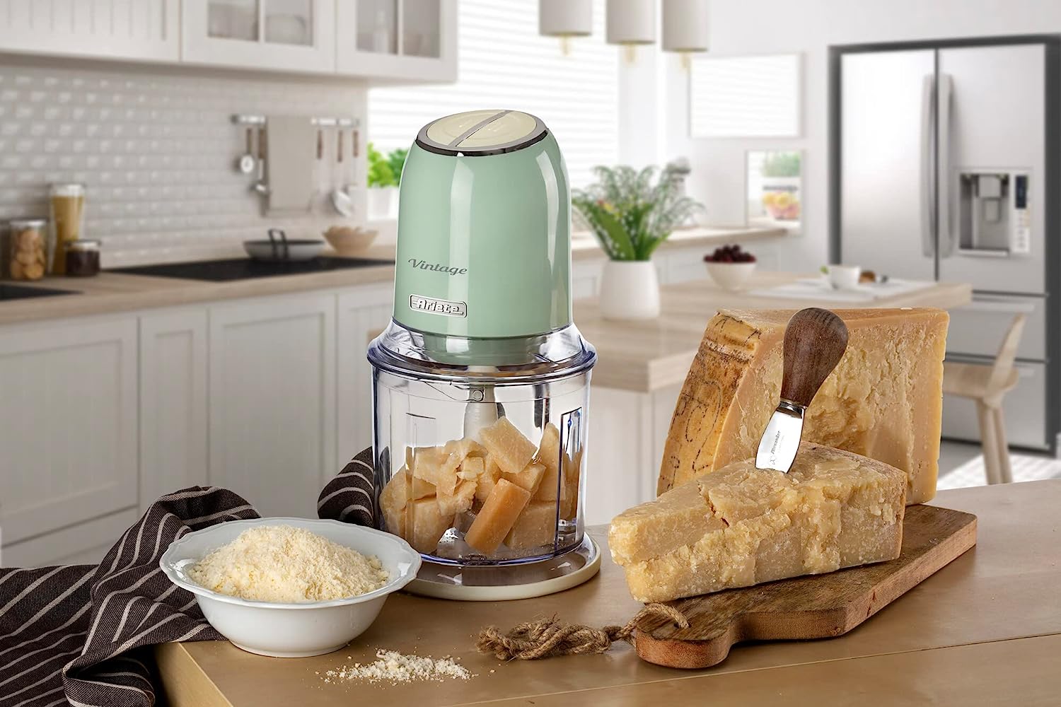 Ariete 438, Vintage chopper, ice crusher, 2 speeds, 4 stainless steel blades, 600 ml, 400 W, Green