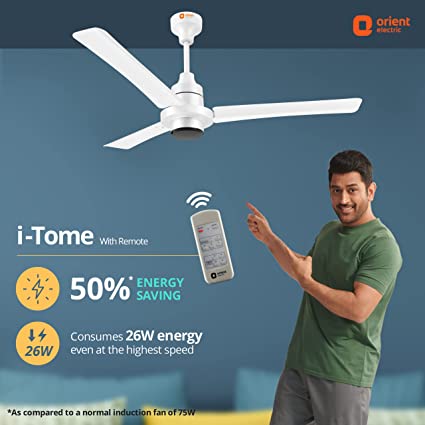 Orient Electric I-Tome 1200mm BLDC Energy Saving 5 Star Ceiling fan-white
