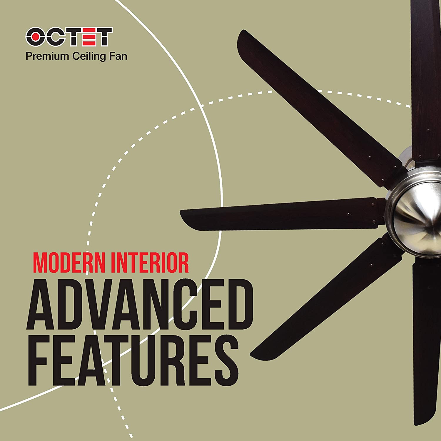 Havells Octet 1320mm Ceiling Fan Brushed Nickel