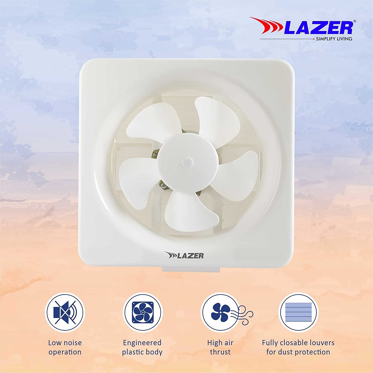 Lazer Exotica 200MM Ventil Air NS Exhaust Fan (White)