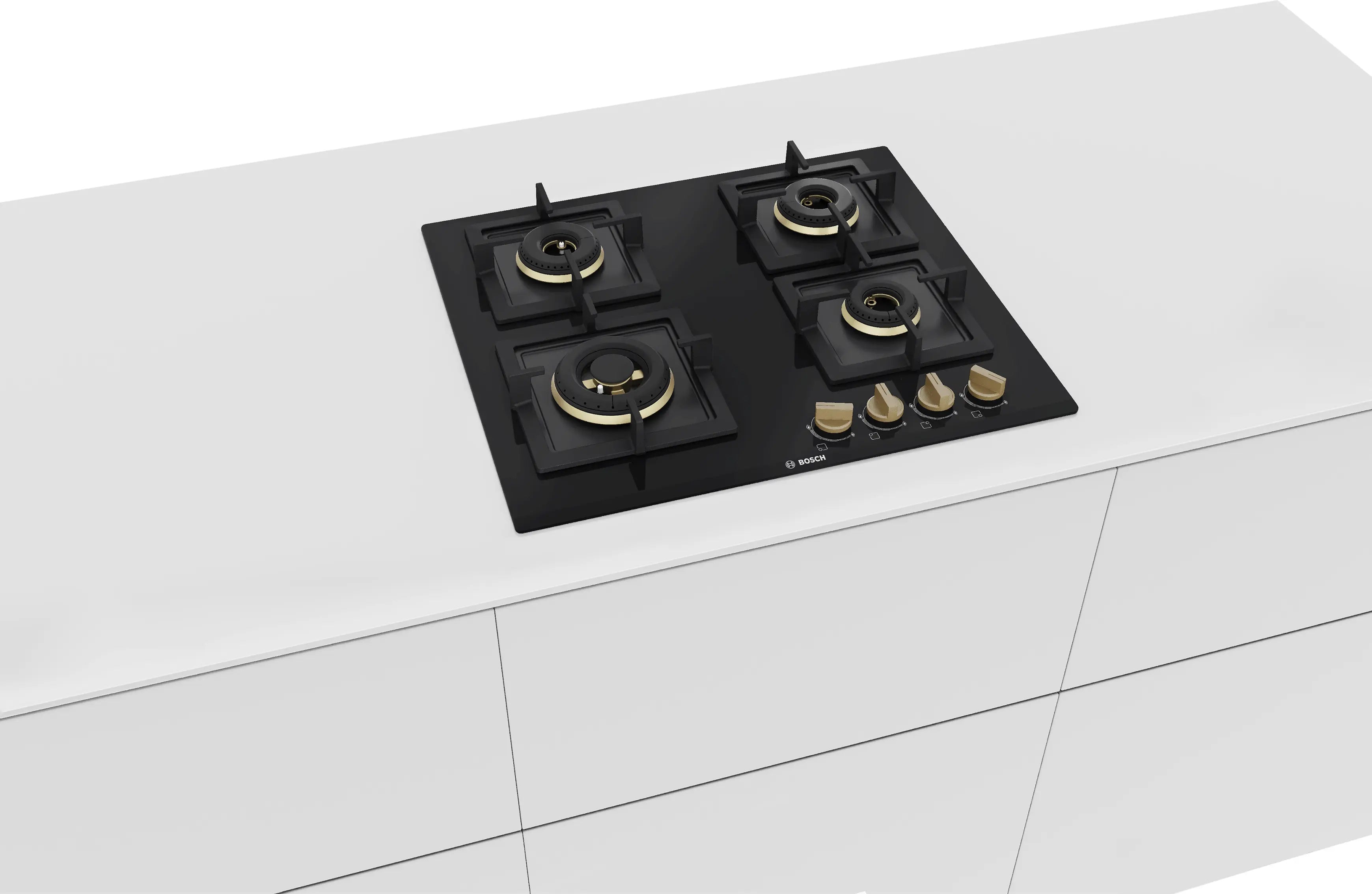 Bosch DWA68IJ60I 60cm Chimney + PNH6B6F20I 60cm 4 Burner Hob Combo