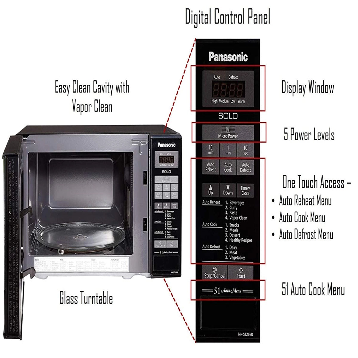 Panasonic 20 L Solo Microwave Oven - NN-ST266BFDG