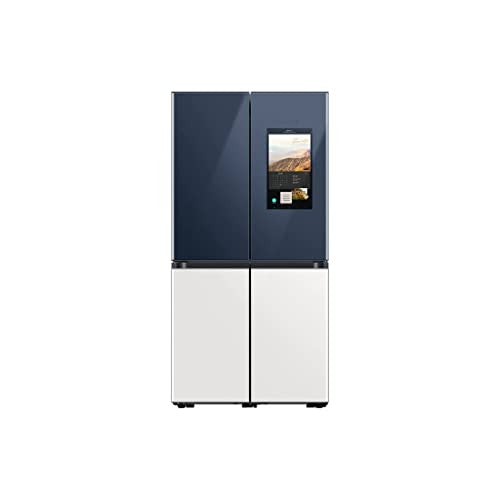 SAMSUNG 934 Litres Frost Free French Door Smart Wifi Enabled Refrigerator Appliance with Family Hub (RF90A955387/TL, Glam Navy/Glam White)
