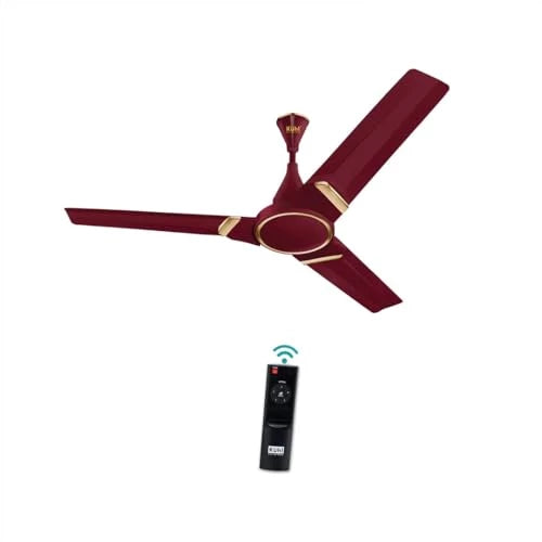 KUHL Prima A3 900mm Decorative Power Saving BLDC Ceiling Fan with Remote | 24W | Saves upto 65% Electricity | 5 Star | High Air Flow | Stylish Design | Brown
