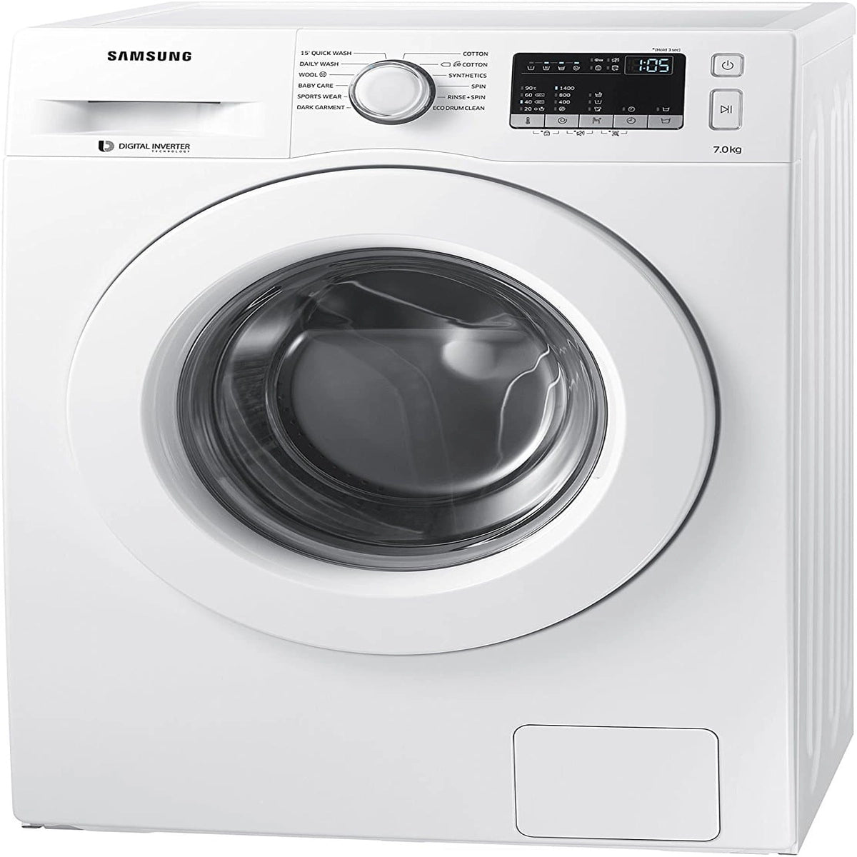 Samsung 7 kg Fully-Automatic Front Loading Washing Machine (WW70J4243MW/TL, White)