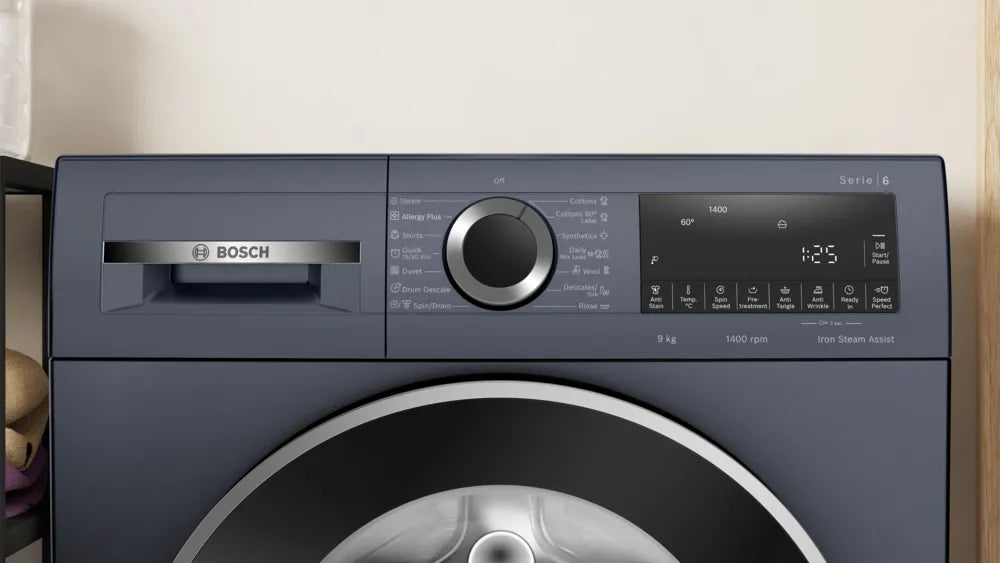 Bosch 9kg 5 Star Anti Wrinkle & Steam Care Fully Automatic Front Load Washing Machine with Built in Heater (WGA244ZPIN, Dark lake)