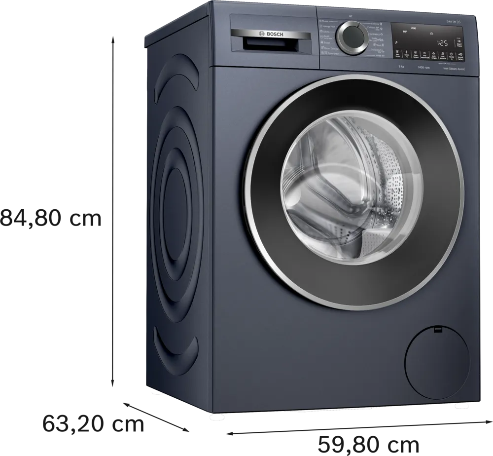 Bosch 9kg 5 Star Anti Wrinkle & Steam Care Fully Automatic Front Load Washing Machine with Built in Heater (WGA244ZPIN, Dark lake)
